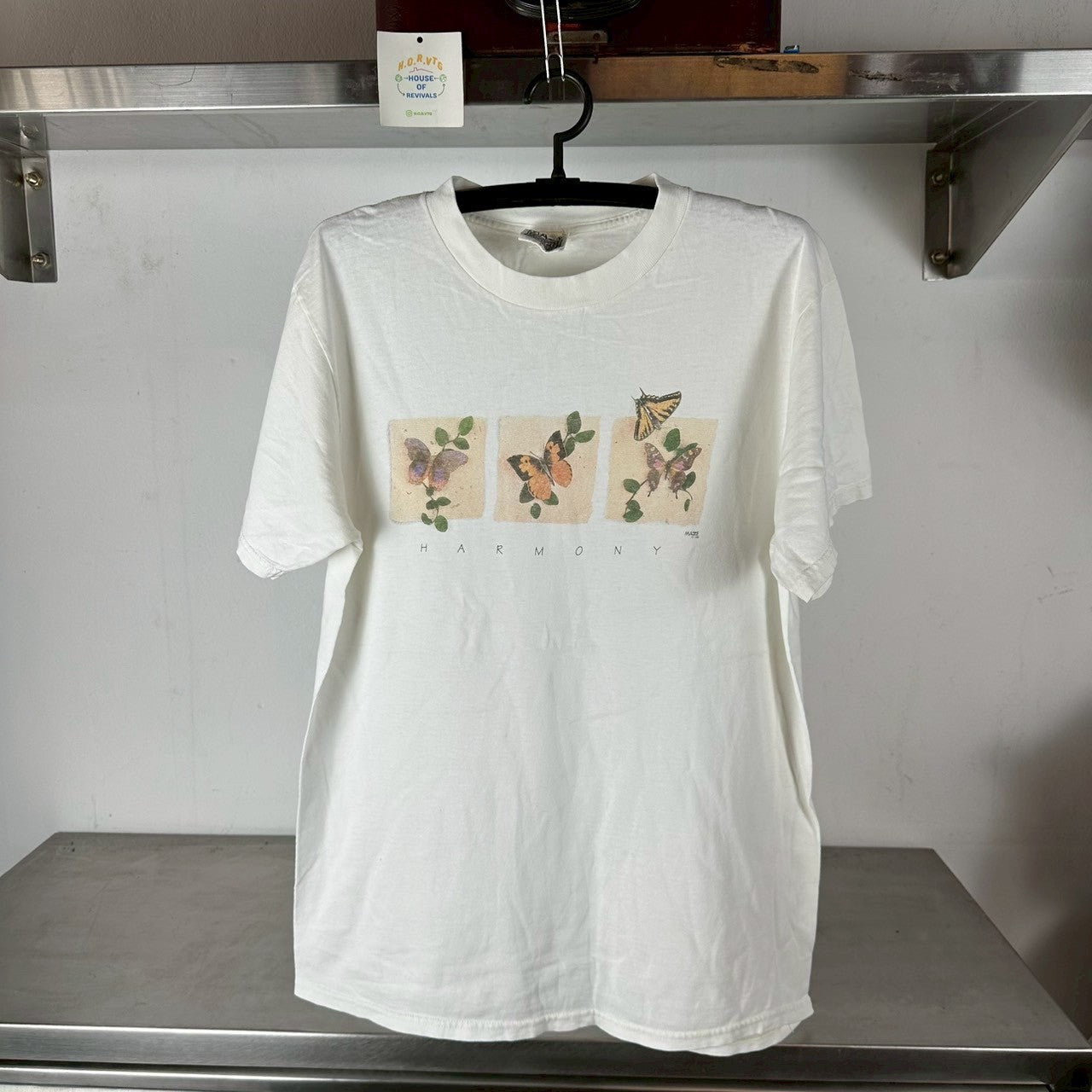 Vintage 90s Harmony Butterflies Nature Artwork T-Shirt