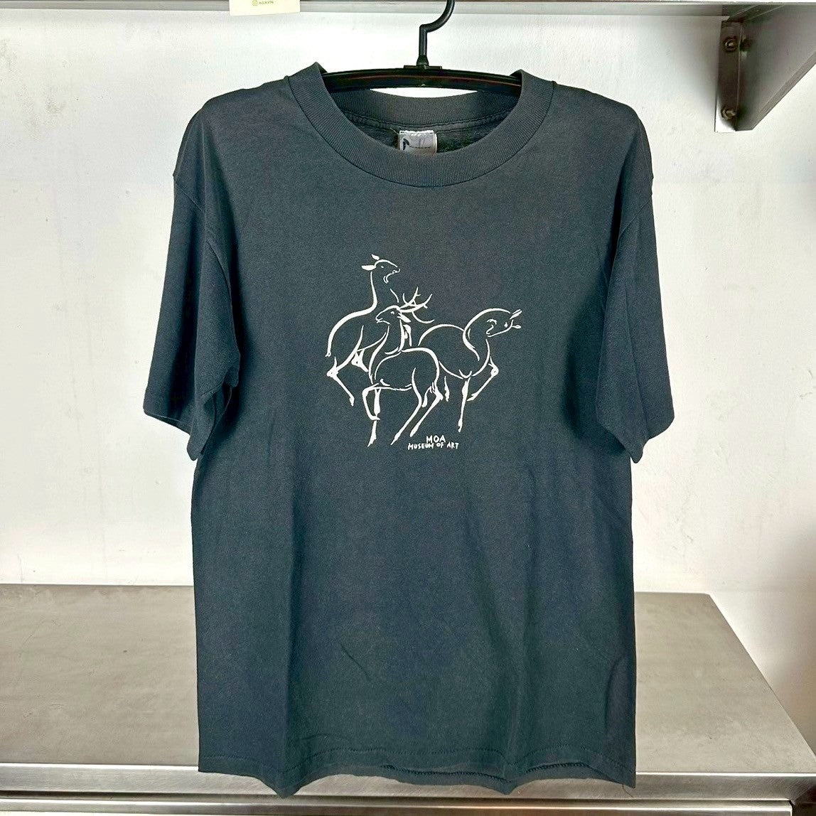 Vintage 90s MOA Museum of Art Deer Artwork Large Single Stitch T-Shirt
