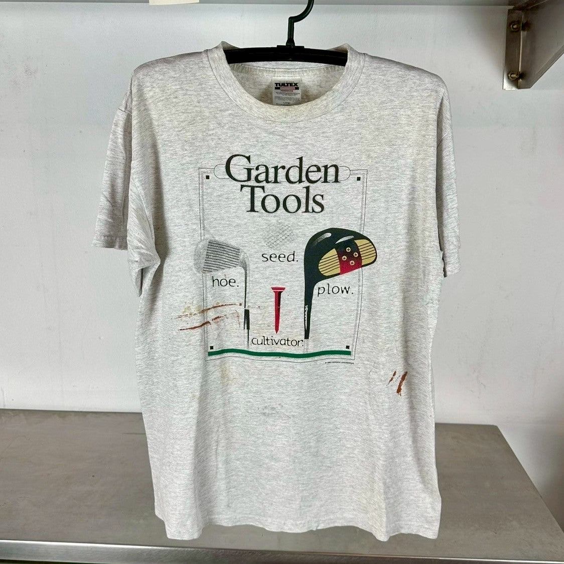 Vintage 1998 Golf Garden Tools Humor Graphic T-Shirt