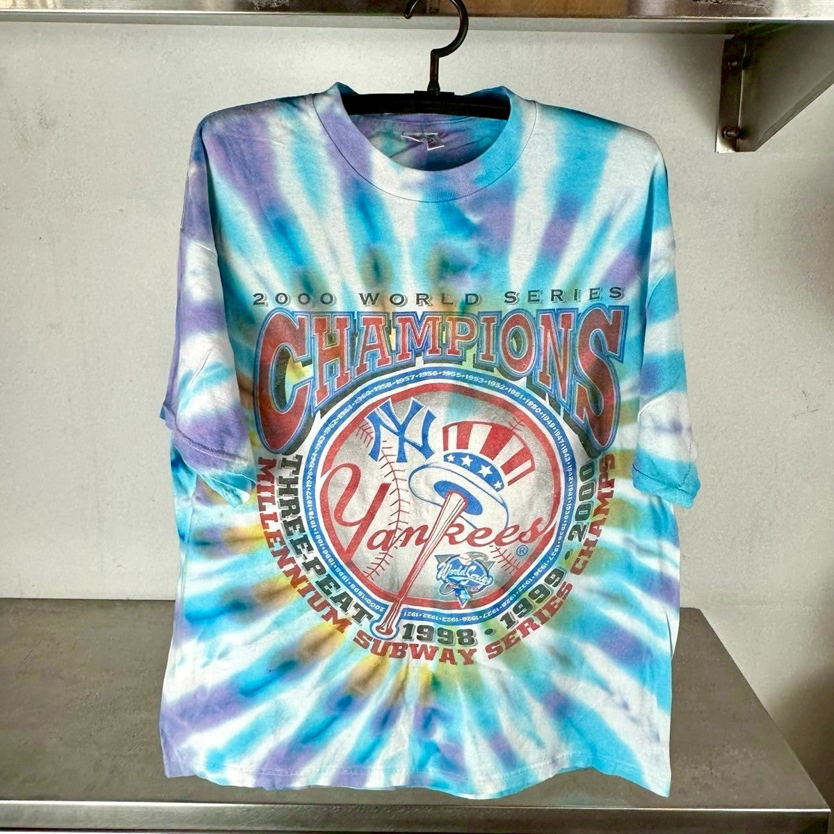 Vintage 2000 New York Yankees Champions MLB Tie Dye T-shirt