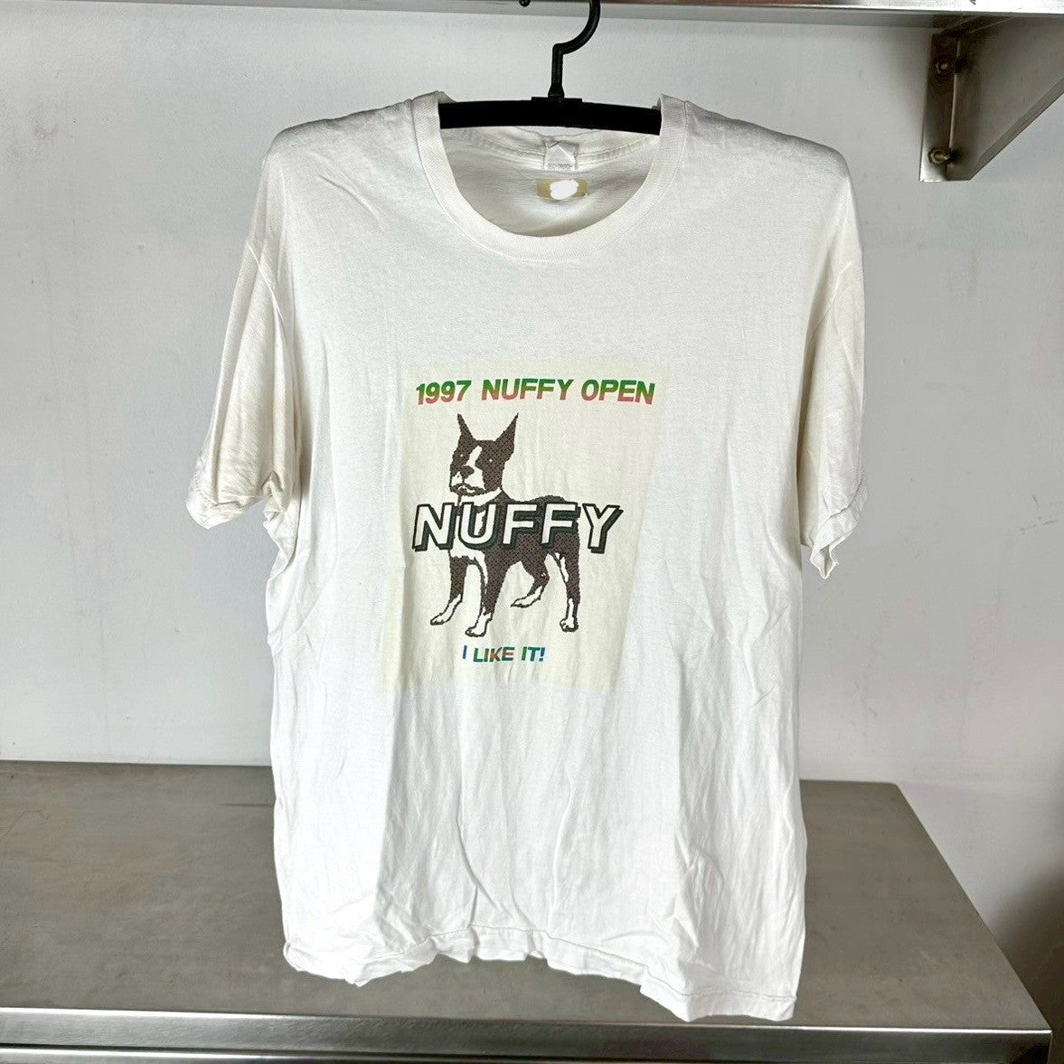 Vintage 1997 Nuffy Open I Like It! Dog Graphic T-shirt