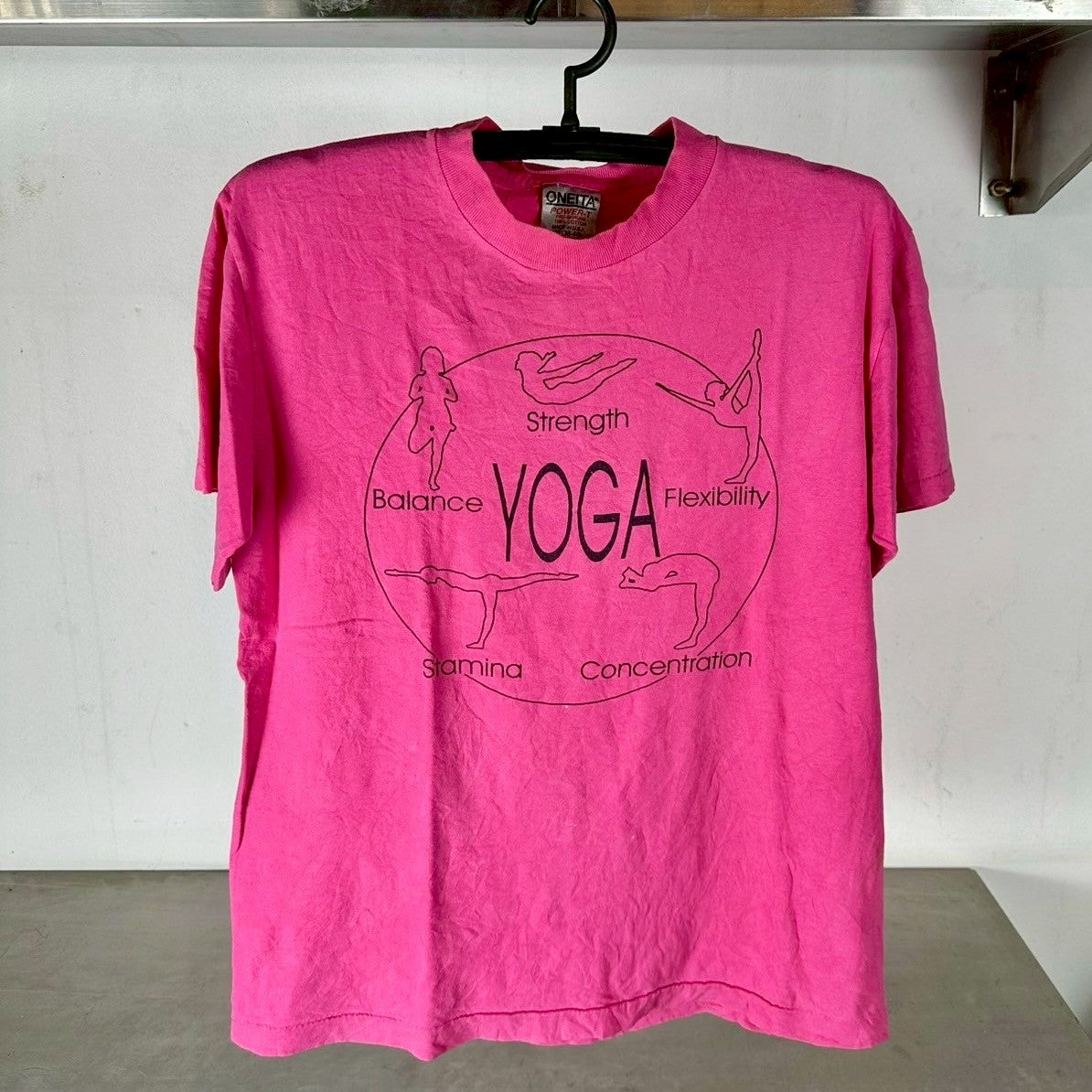 Vintage 90s Yoga Typography Graphic T-shirt