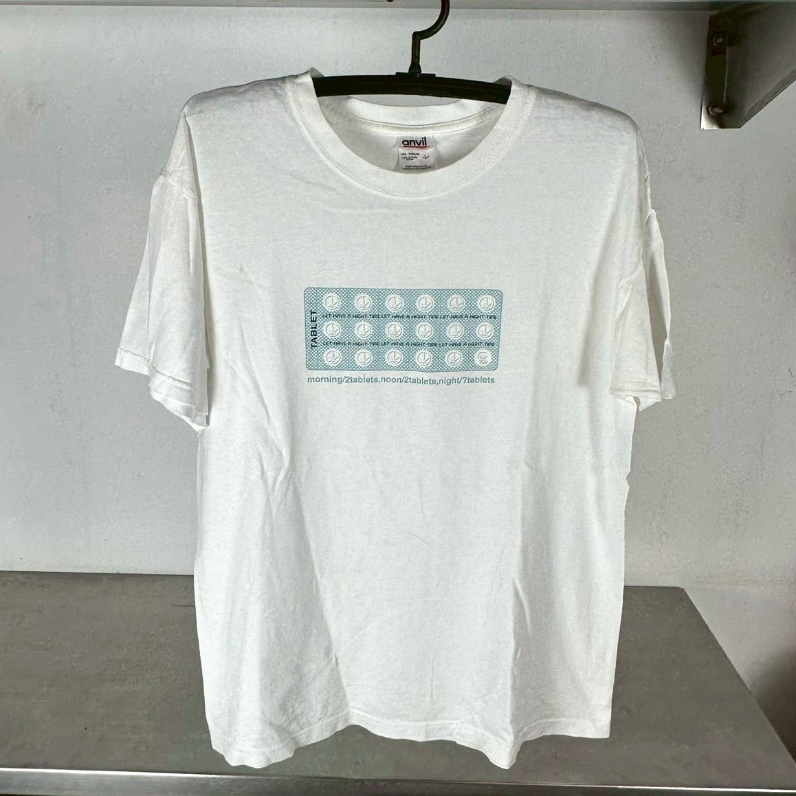 Vintage 2000s Tablets Let Have A Hight Time Drug T-shirt
