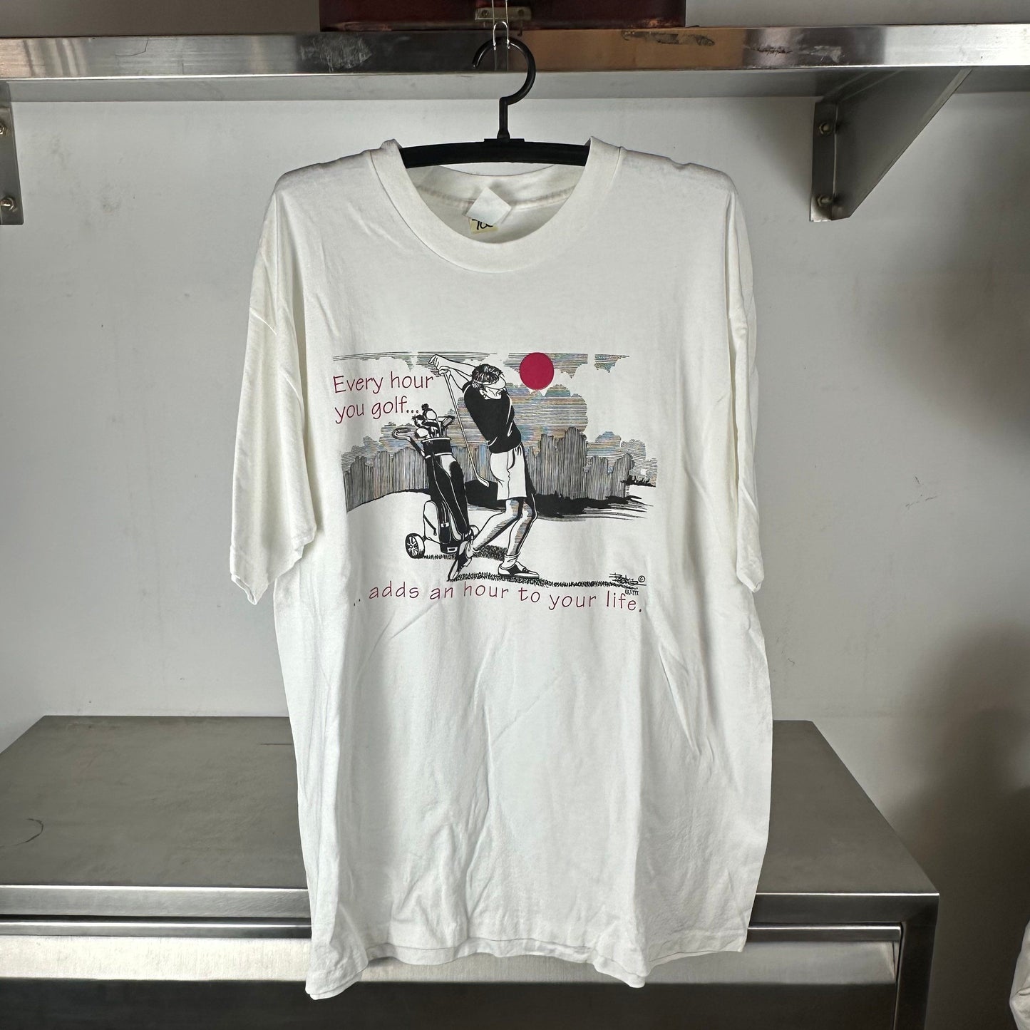 Vintage 90s Every Hour You Golf Adds an Hour to Your Life Humor T-shirt