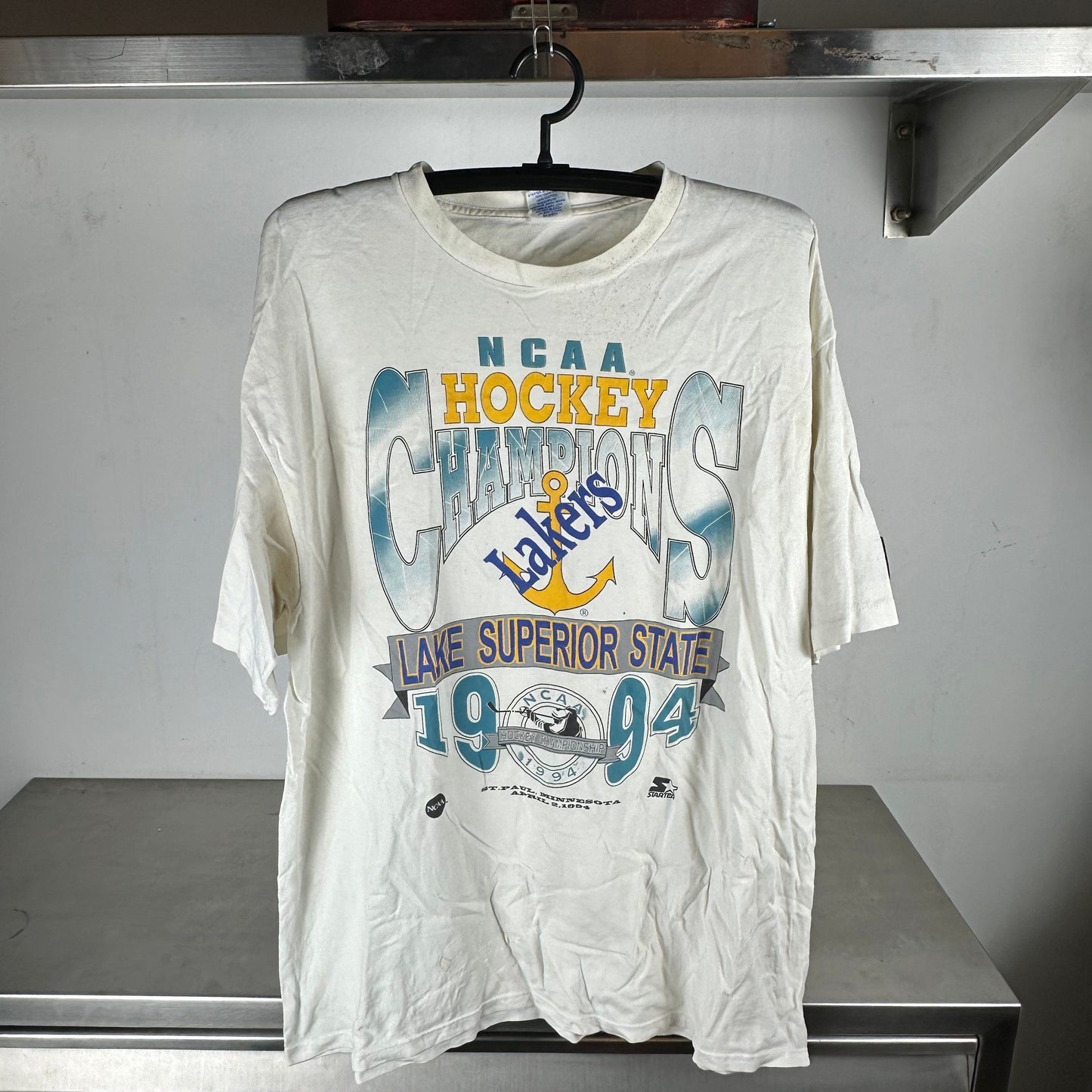 Vintage 1994 Lake Superior State Lakers NCAA Hockey Champions T-Shirt