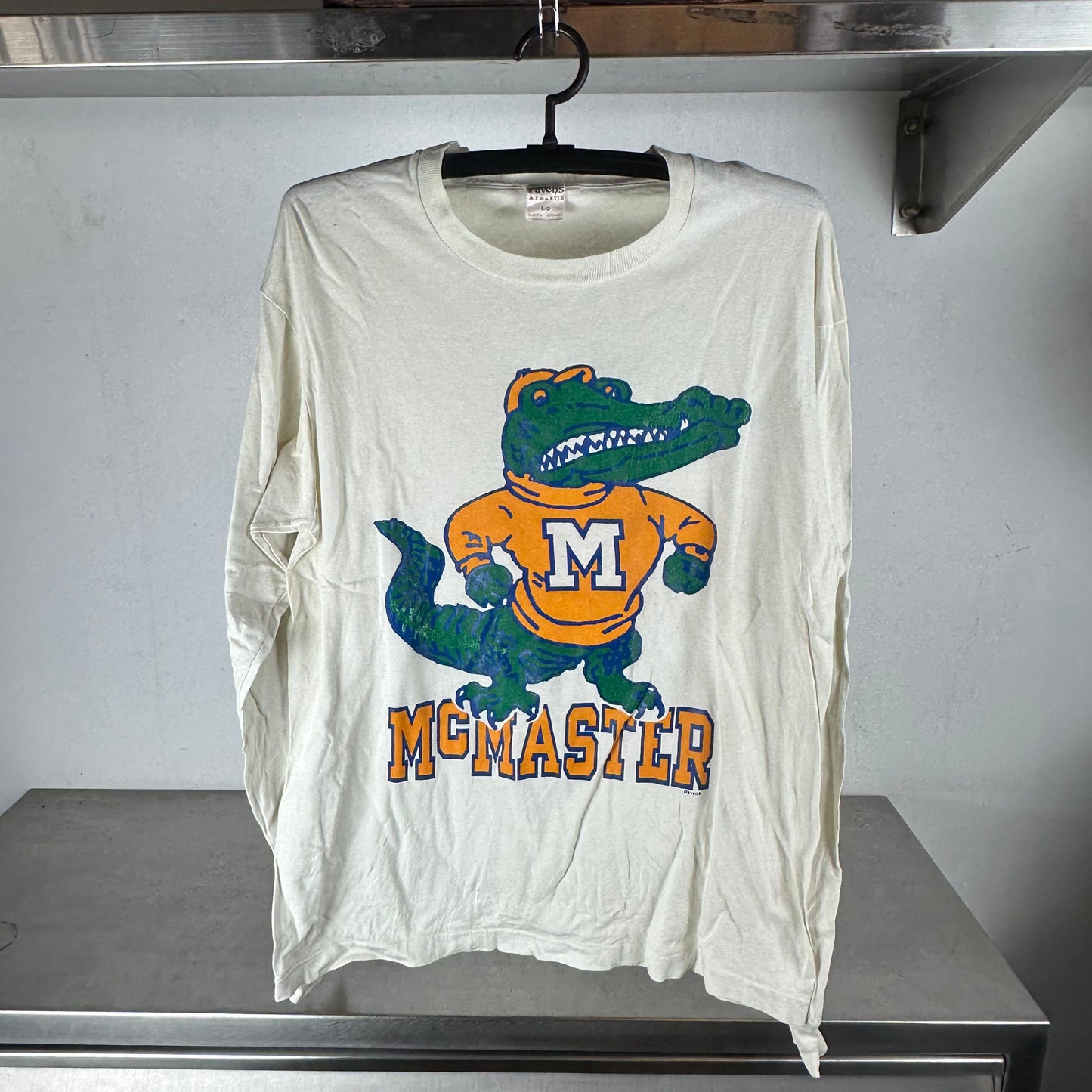 Vintage 90s McMaster University Double Sided Graphic Longsleeves T-shirt