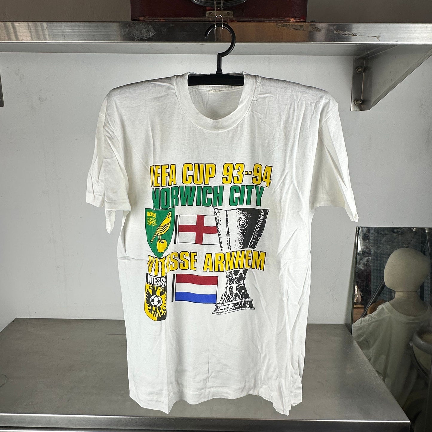 Vintage 1993-94 Soccer UEFA Cup Norwich City VS Vitesse T-shirt