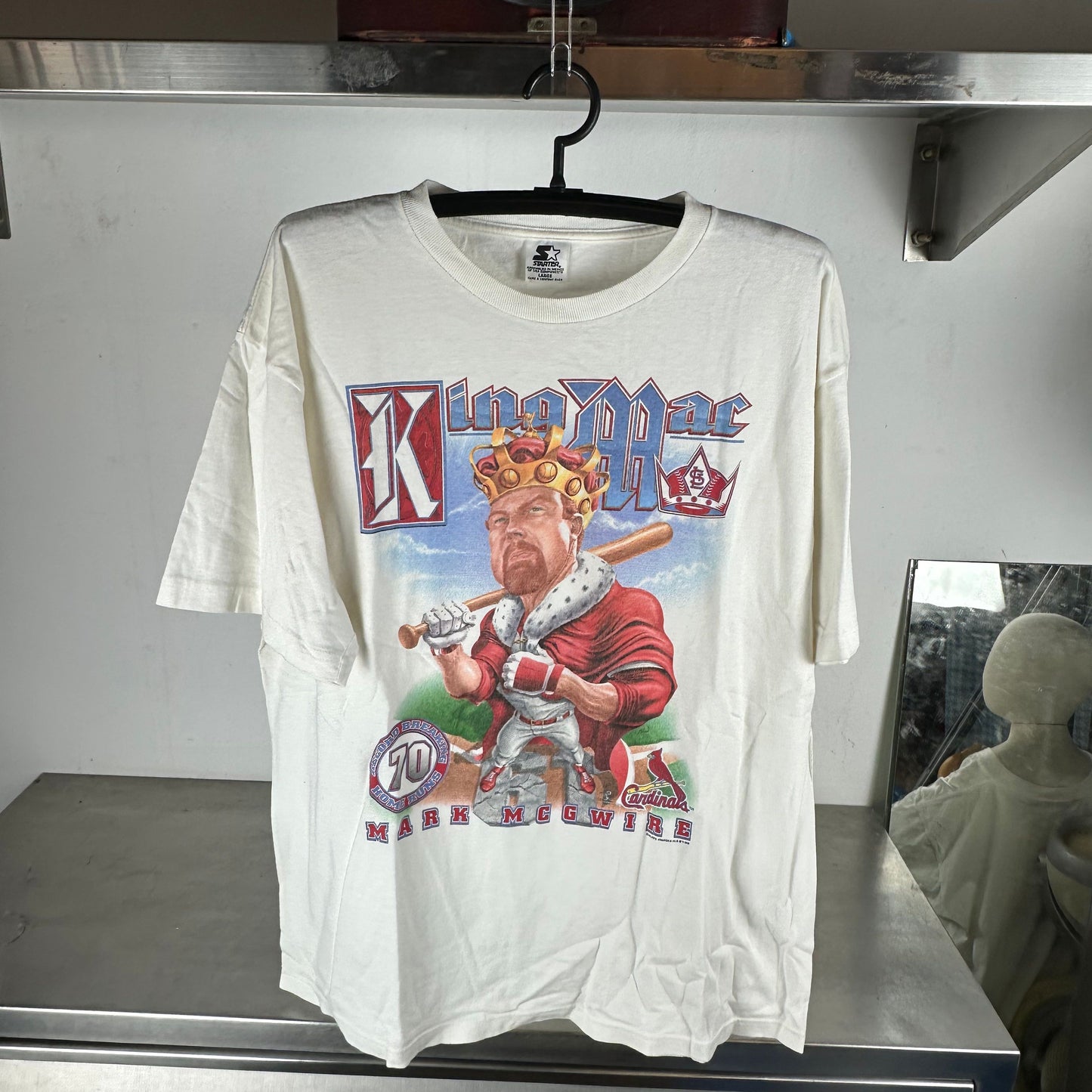 Vintage 1998 Mark McGwire Cardinals MLB King Mac Caricature T-Shirt