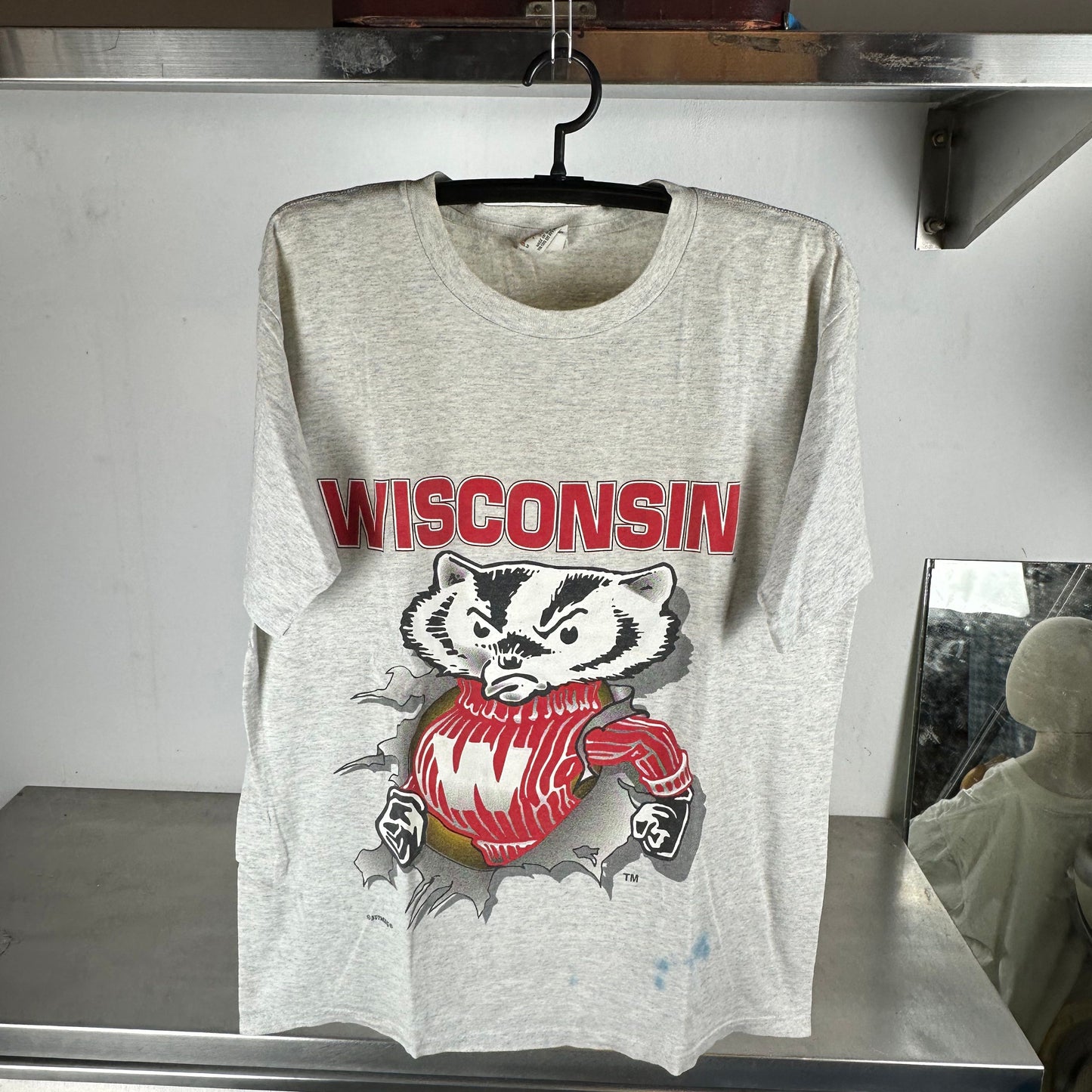 Vintage 90s Wisconsin Badgers NCAA Mascot Breakthrough XL T-Shirt
