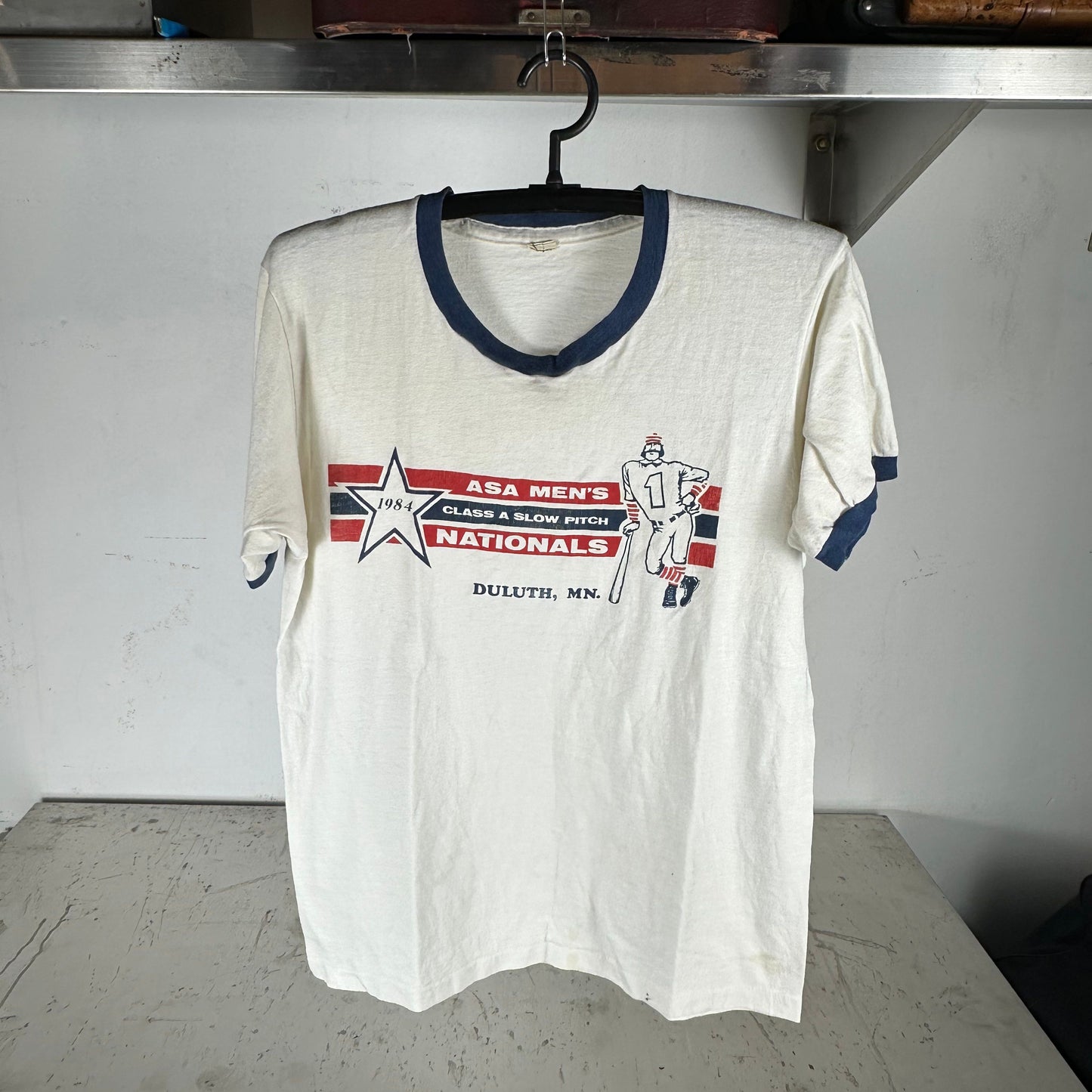 Vintage 1984 ASA Men's Baseball Nationals Ringer T-shirt