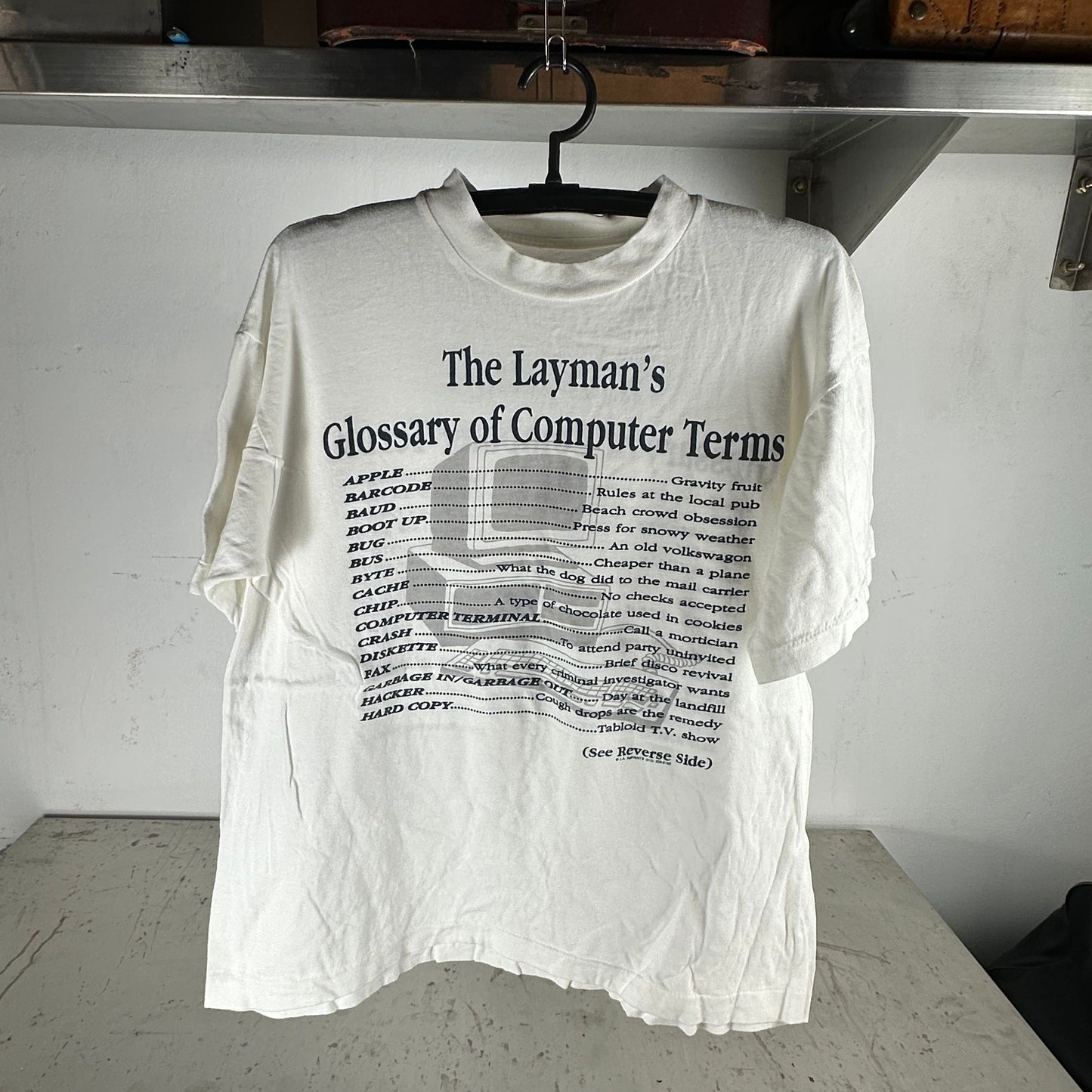 Vintage 90s The Layman's Glossary of Computer Terms Humor XL T-shirt