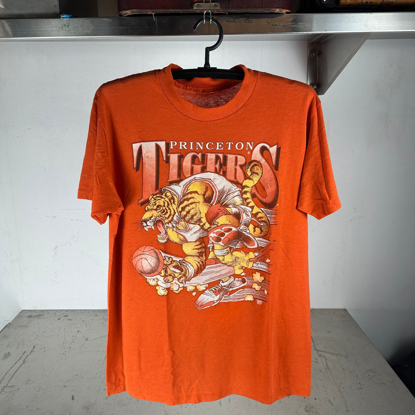 Vintage 90s Princeton Tigers Mascot NCAA Basketball Graphic T-shirt