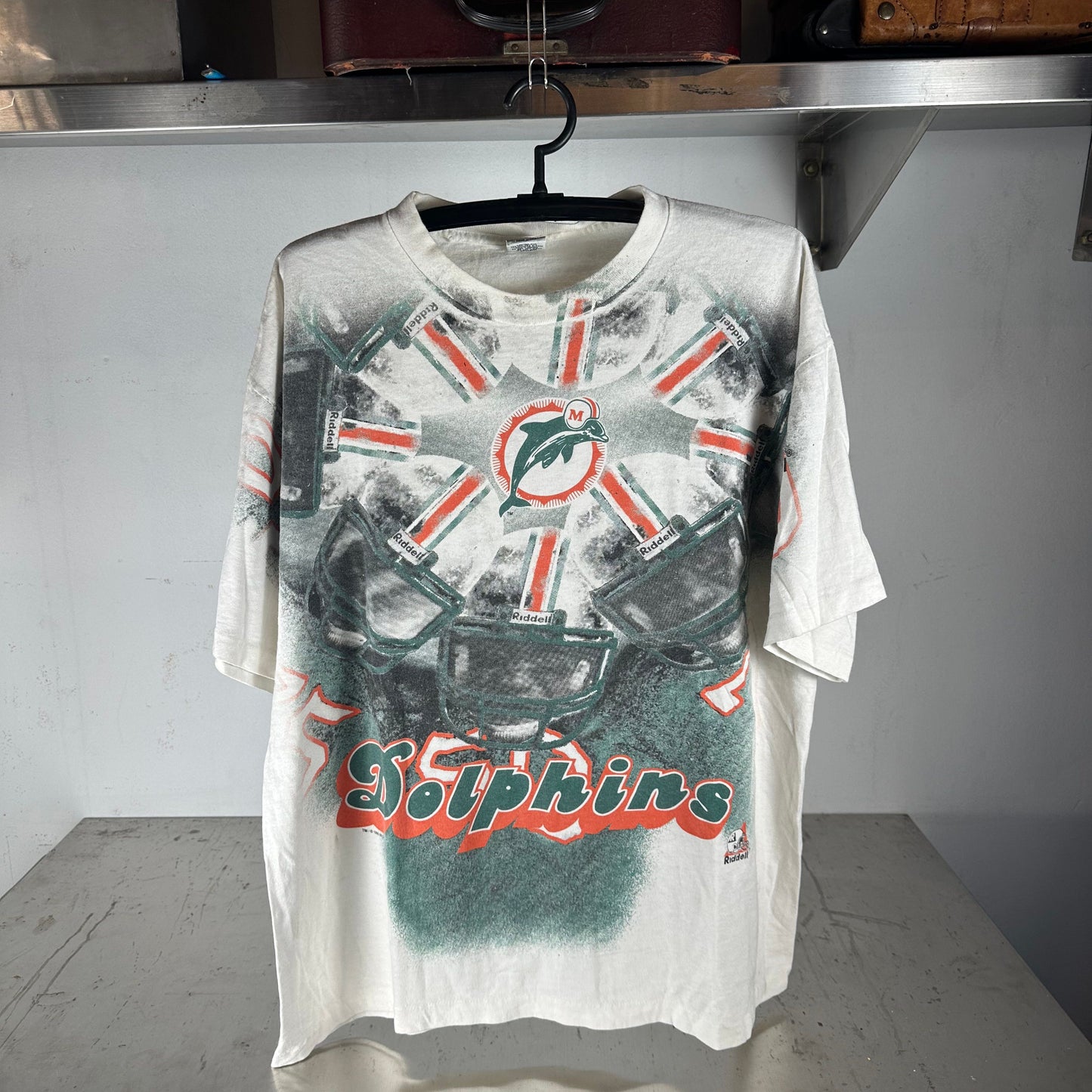 Vintage 1996 Miami Dolphins NFL AOP Double Sided T-shirt