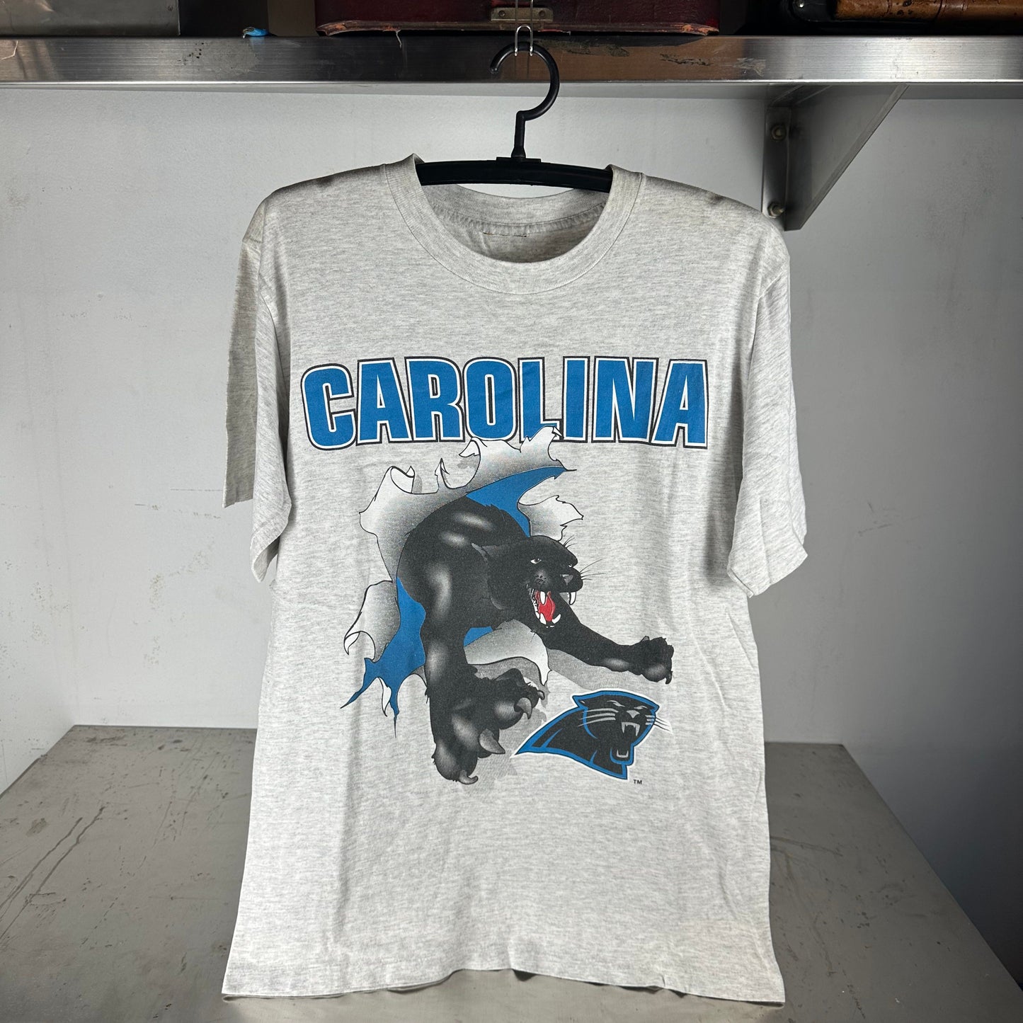 Vintage 1993 Carolina Panthers Breakthrough NFL Double Sided T-shirt