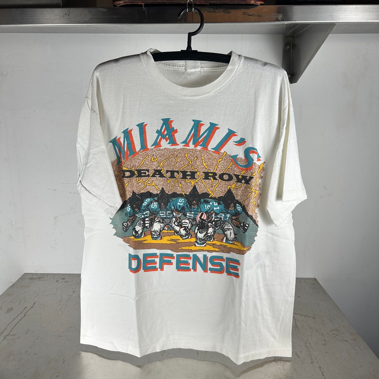 Vintage 90s Miami Dolphins Defence Death Row It's Time To Get Nasty NFL T-shirt