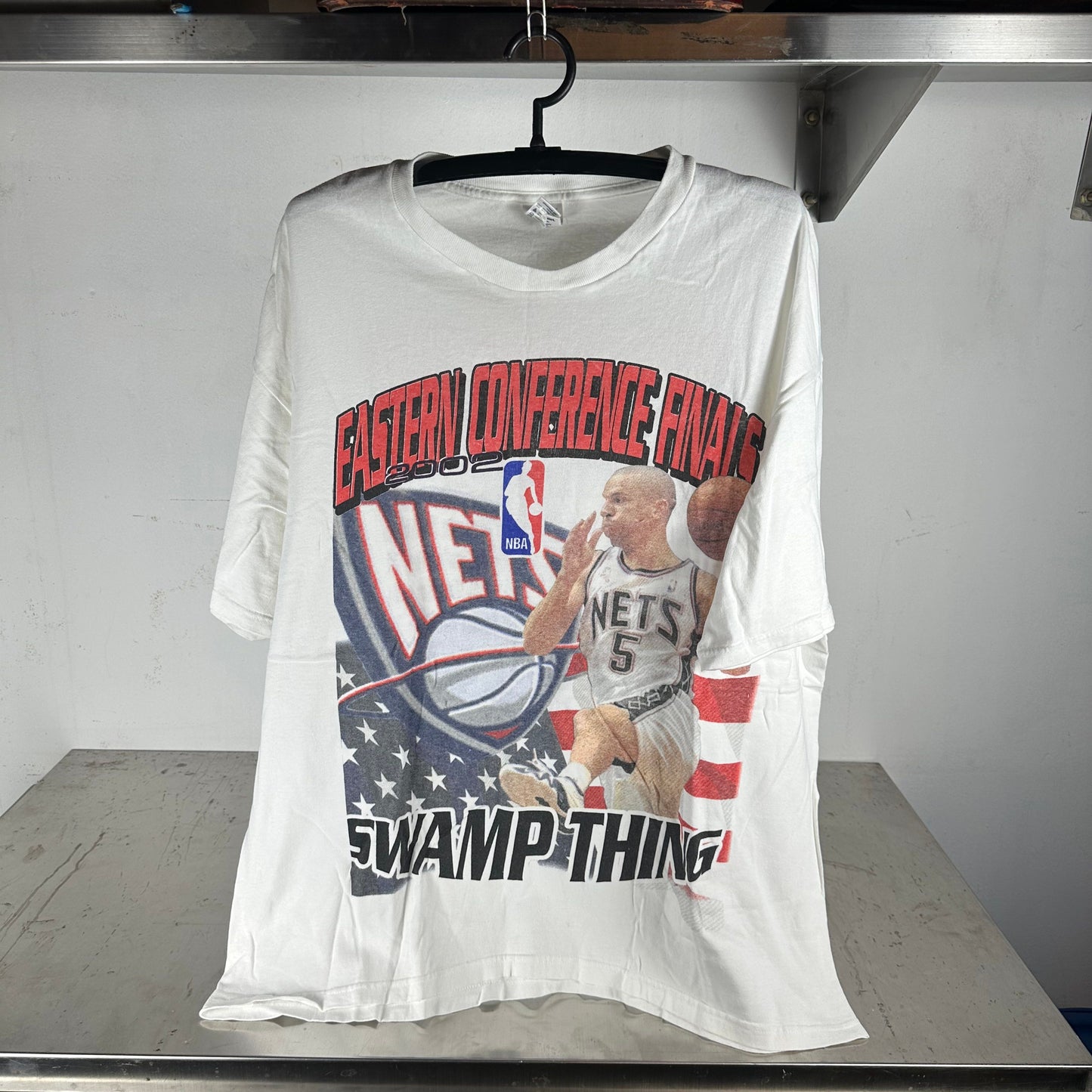 Vintage 2002 Jason Kidd Brooklyn Nets Swamp Thing NBA T-shirt