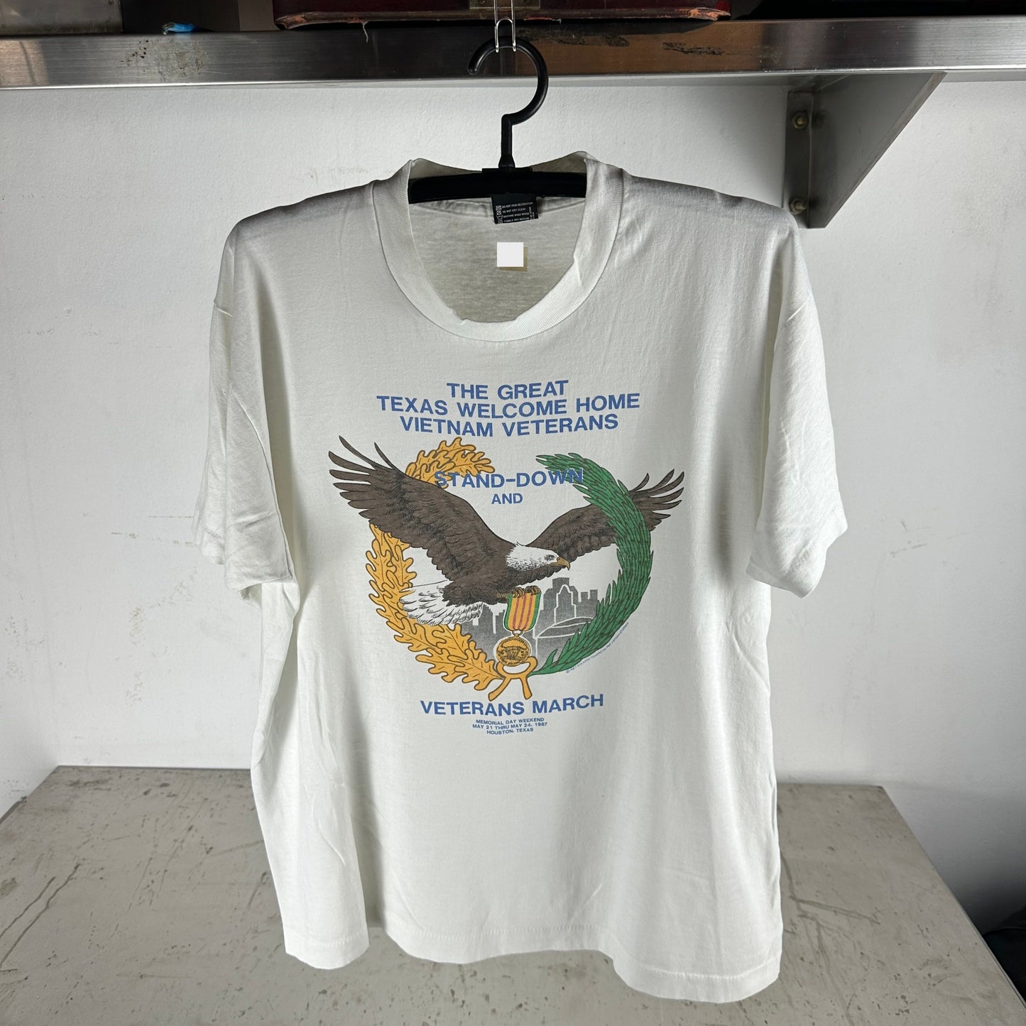 Vintage 1987 Houston Texas Vietnam Veterans March T-shirt