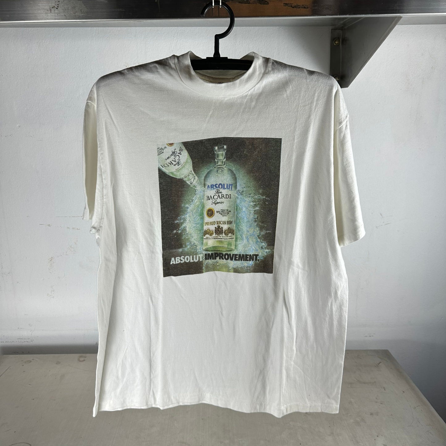 Vintage 90s Absolut Improvement Bacardi Promo Graphic T-shirt