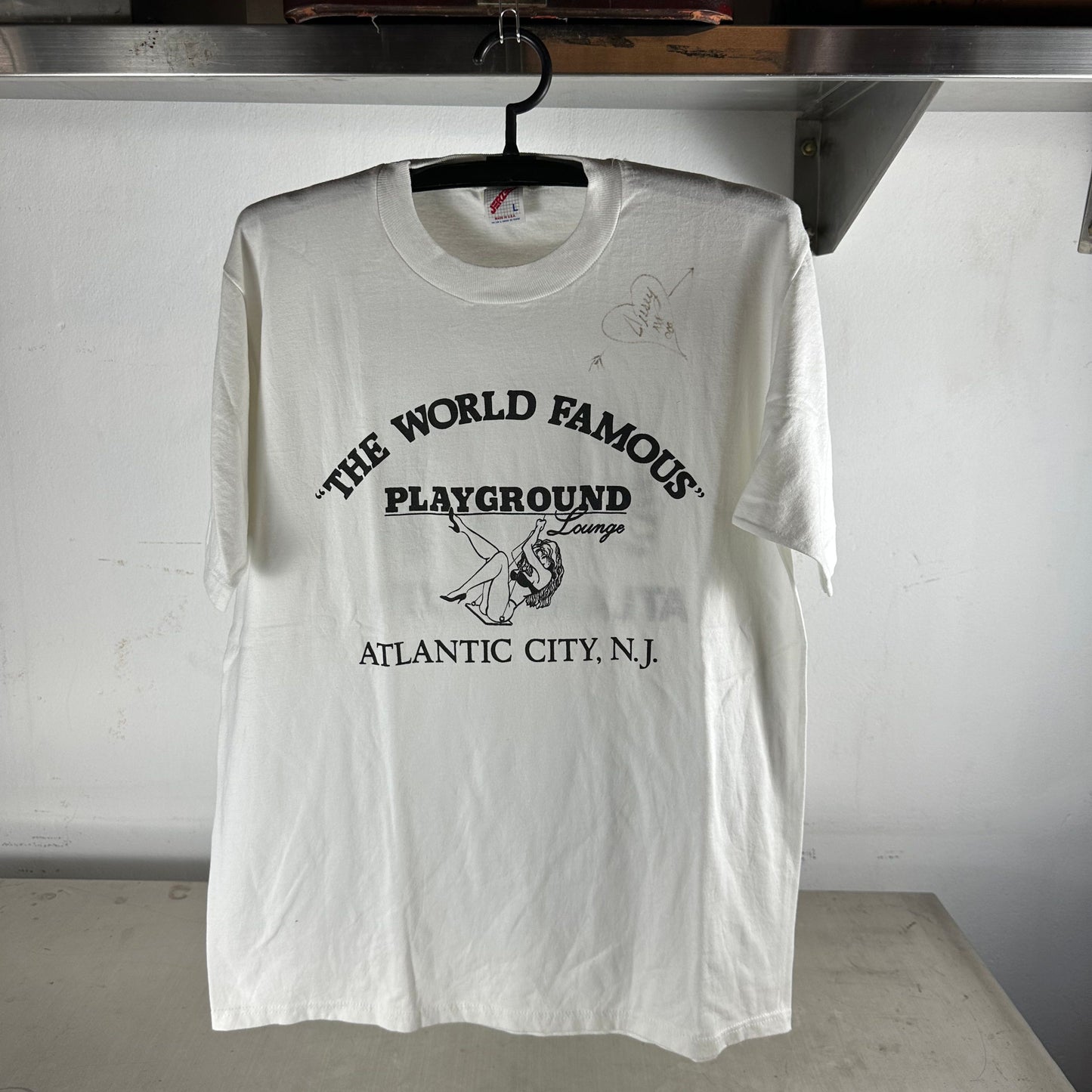Vintage 90s The Playground Lounge Atlantic City Stripclub Cabaret T-shirt
