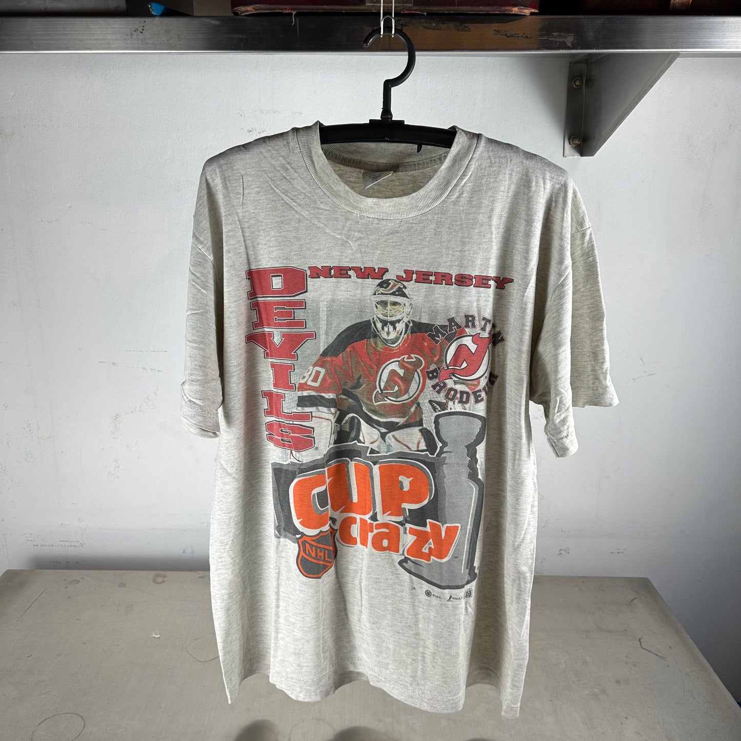Vintage 90s Martin Brodeur New Jersey Devils NHL Hockey T-Shirt