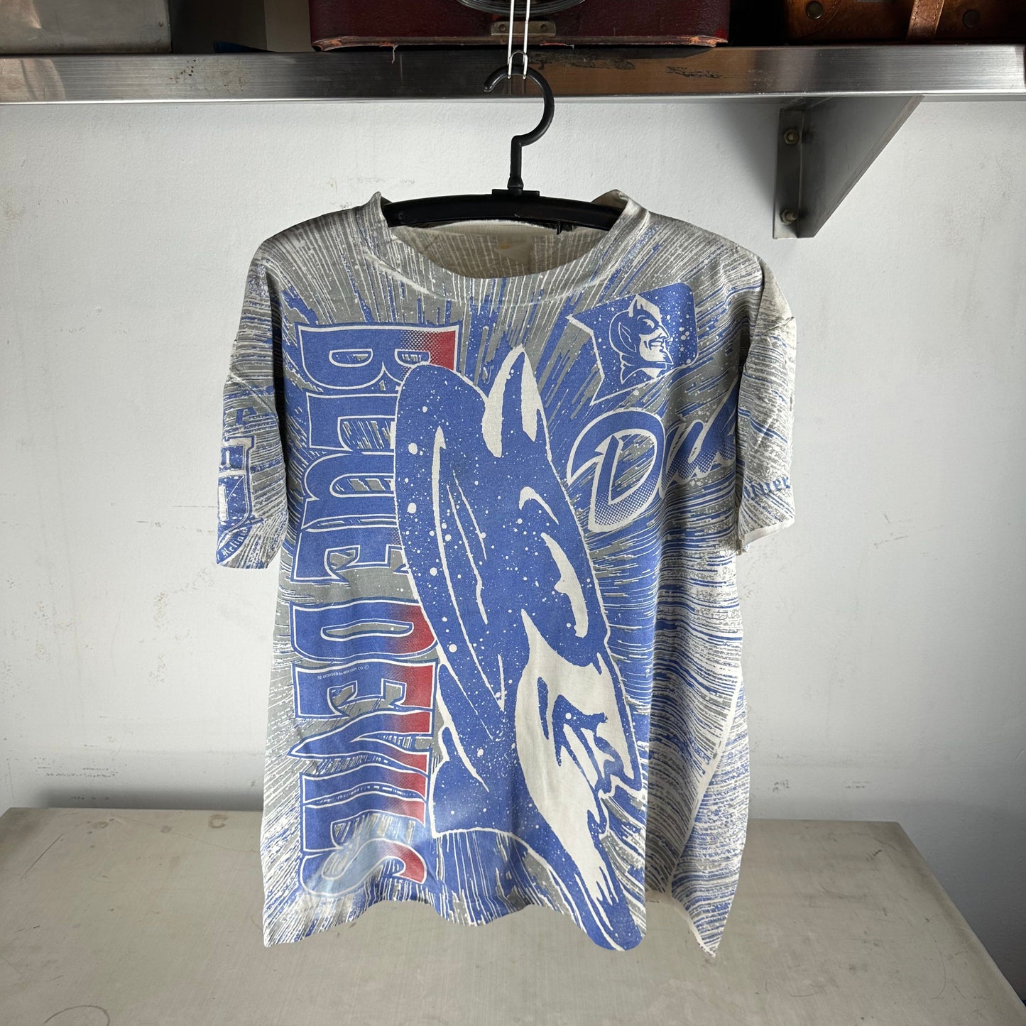 Vintage 90s Duke Blue Devils NCAA All Over Print AOP T-Shirt