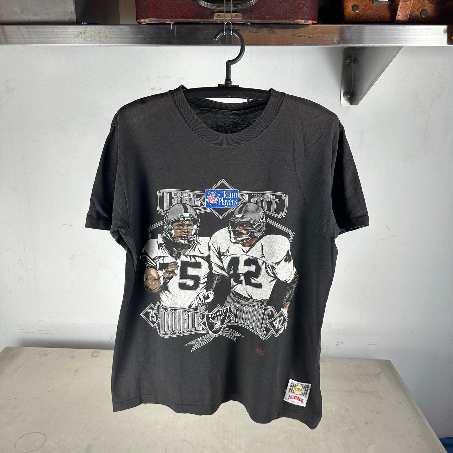 Vintage 90s Los Angeles Raiders NFL Double Trouble Graphic T-Shirt