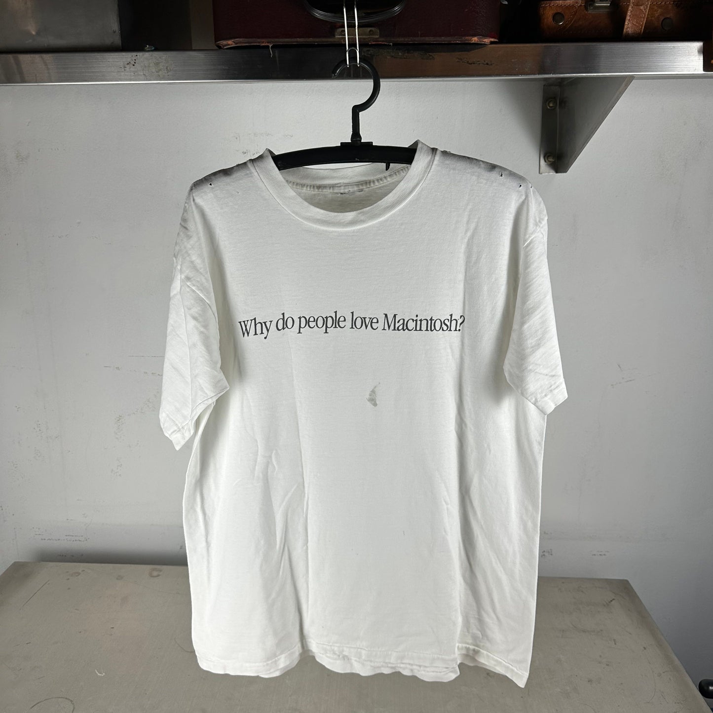 Vintage 90s Apple Computers Why Do People Love Macintosh? Just Ask Promo T-Shirt