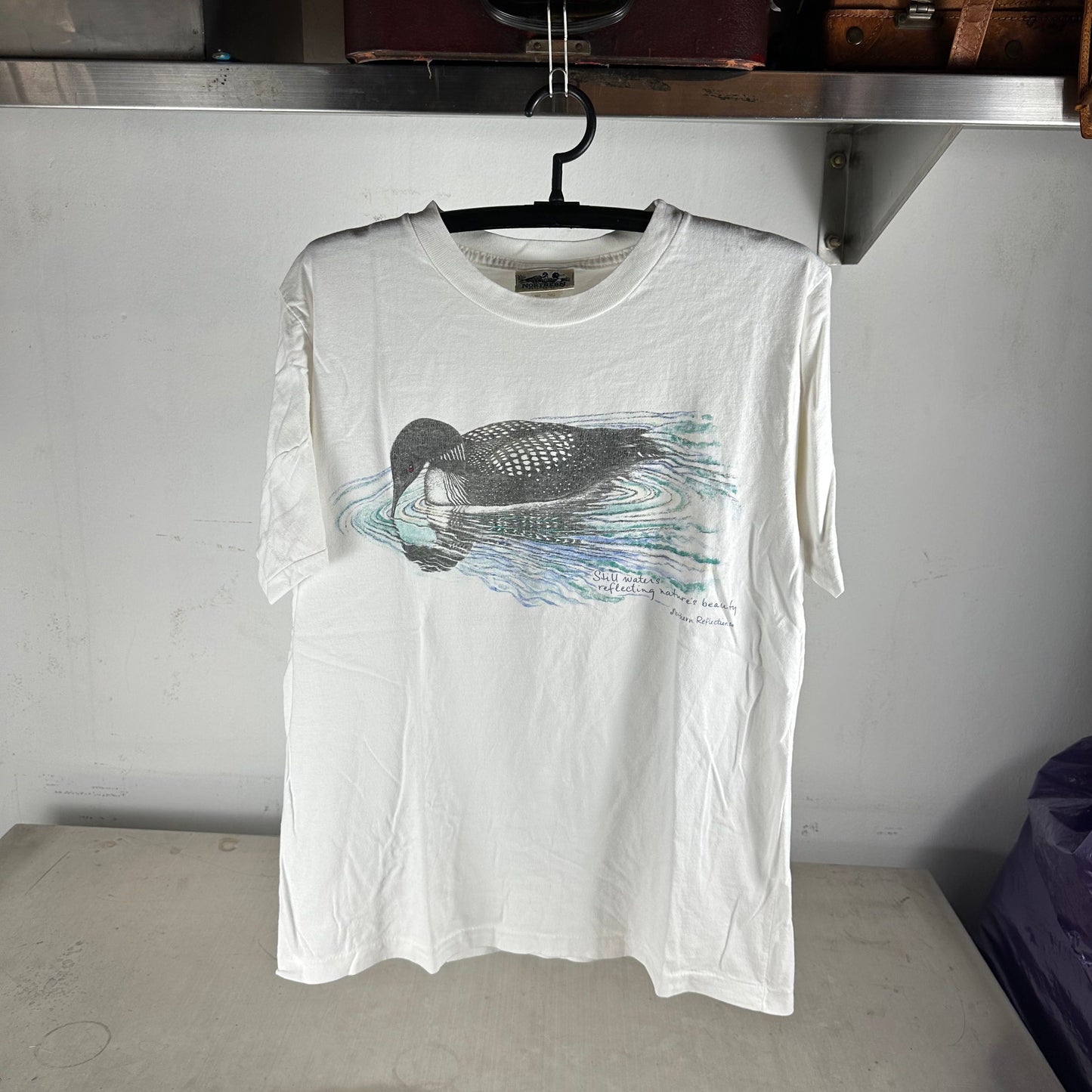 Vintage 90s Northern Reflections Nature Art Graphic T-Shirt