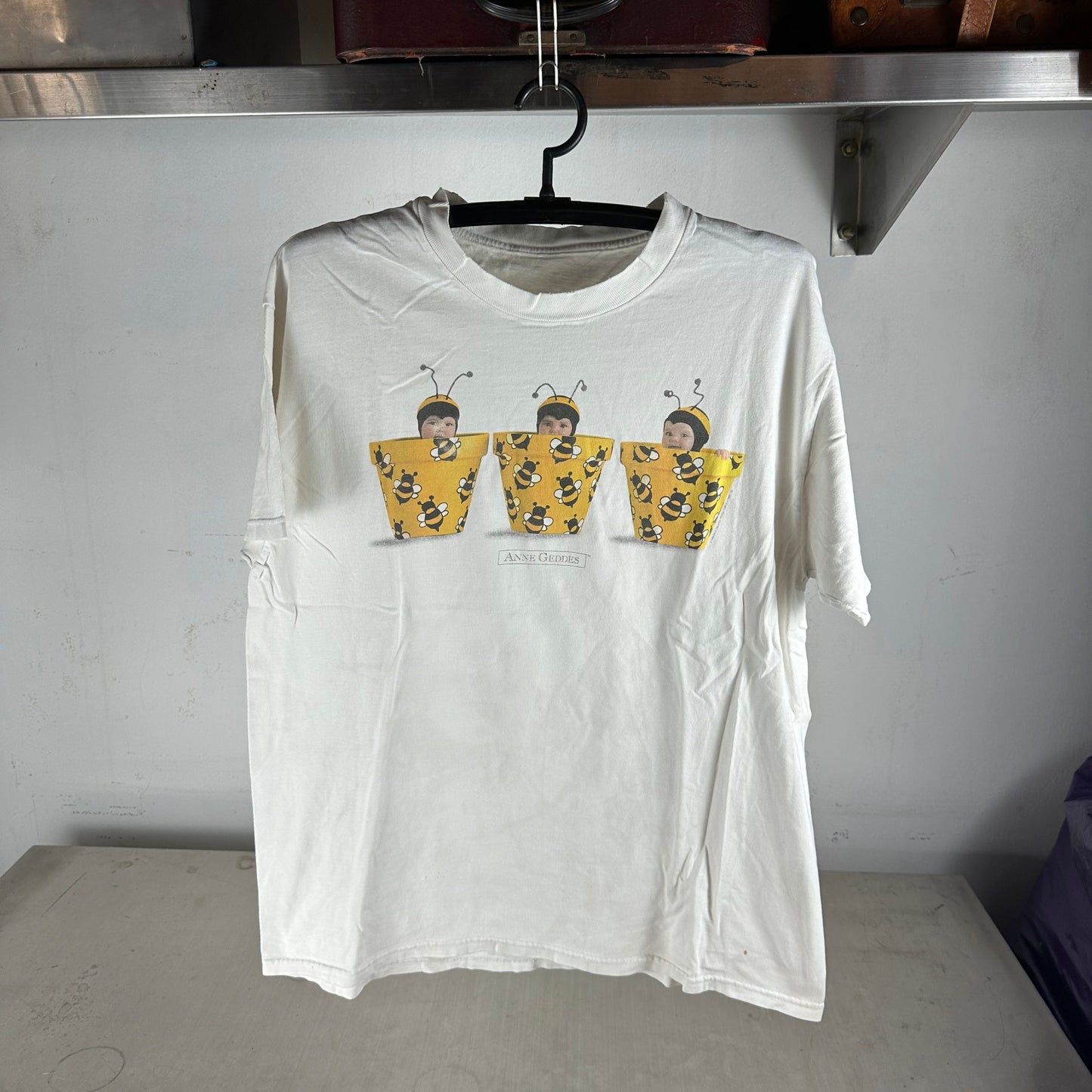 Vintage 90s Anne Geddes Bumblebee Babies Photo T-Shirt
