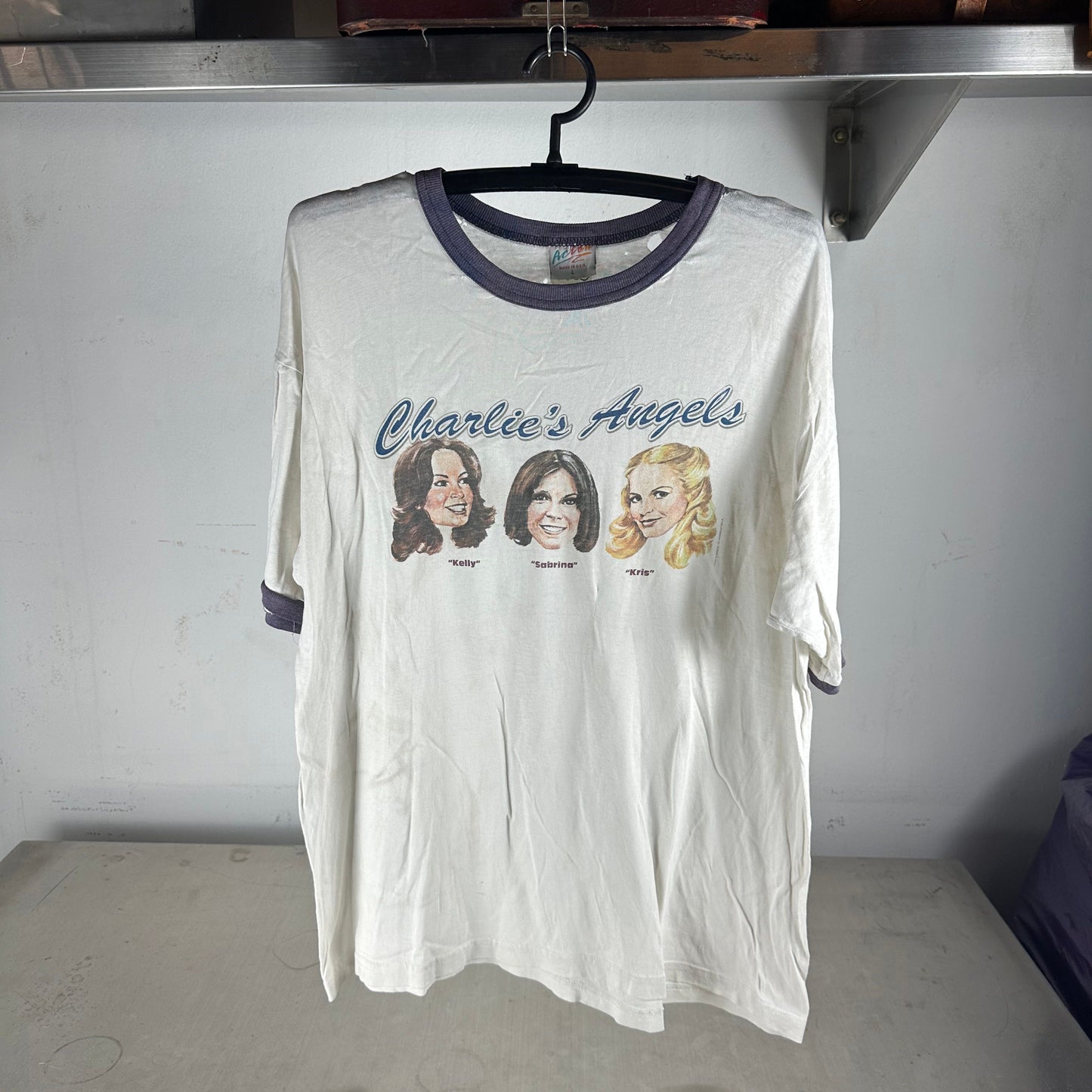 Vintage 1995 Charlie's Angels Movie Distressed Ringer T-Shirt