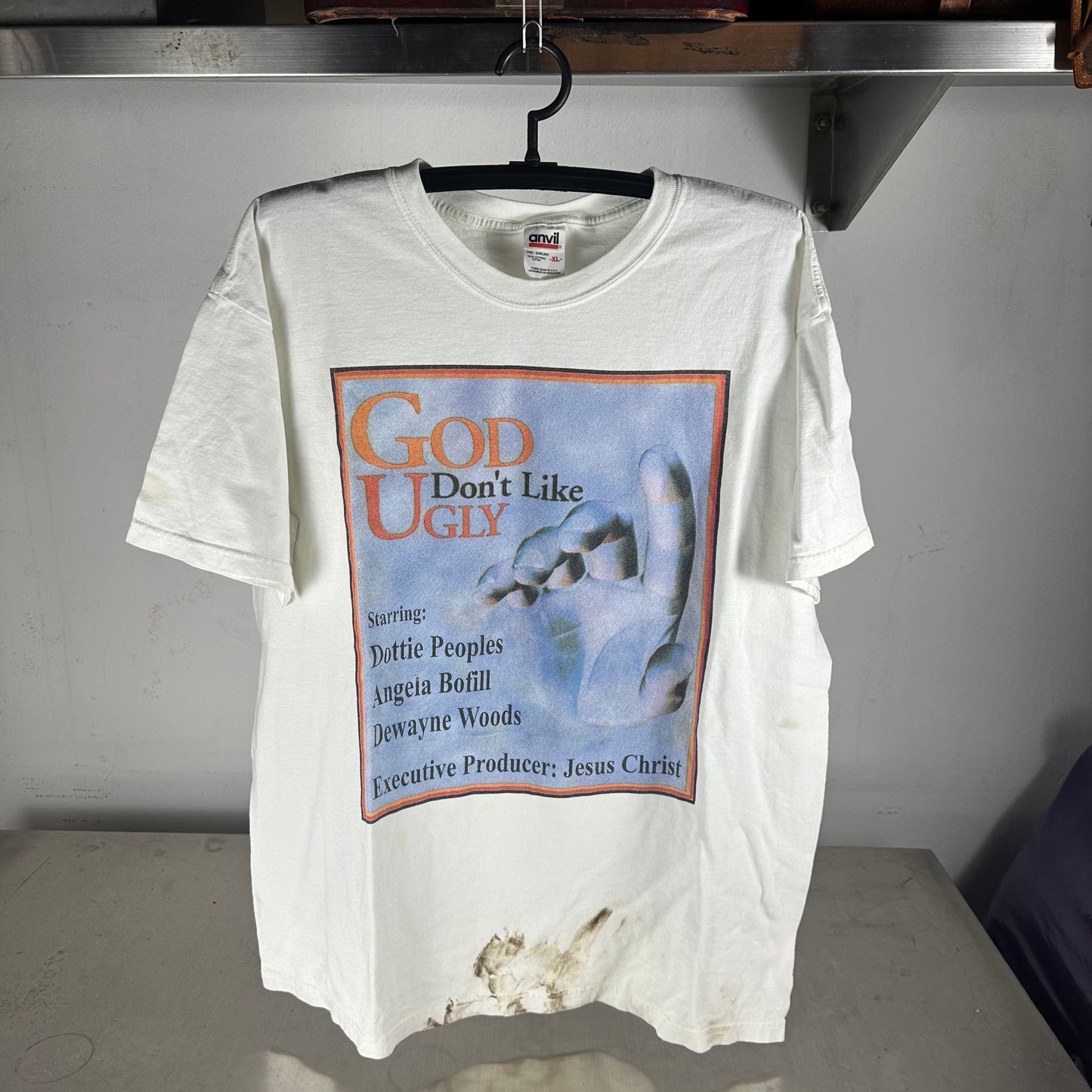 Vintage 90s God Don't Like Ugly Gospel Stage Play Double Sided T-shirt