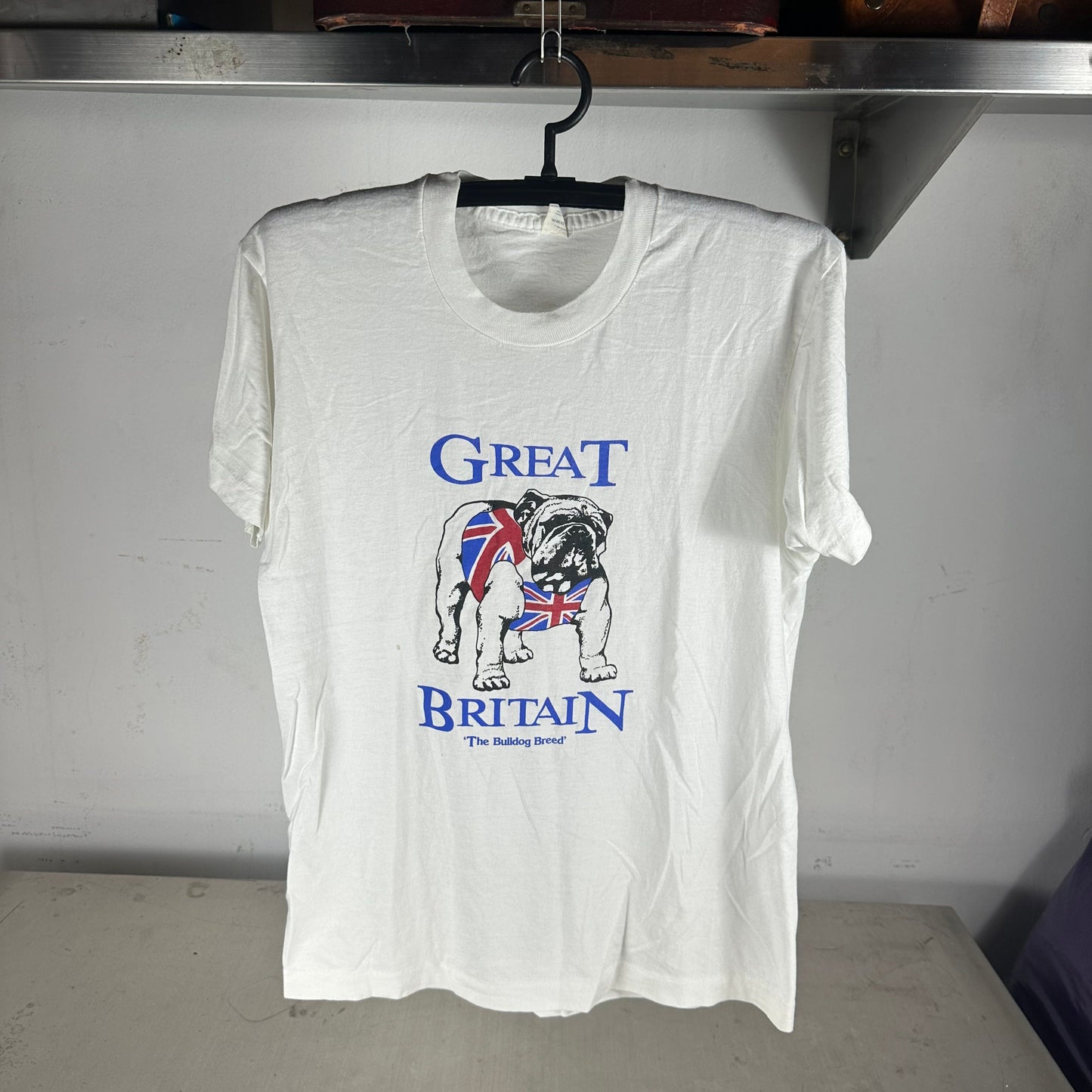 Vintage 80s British Bulldog Dog Breed Graphic Single Stitch T-shirt