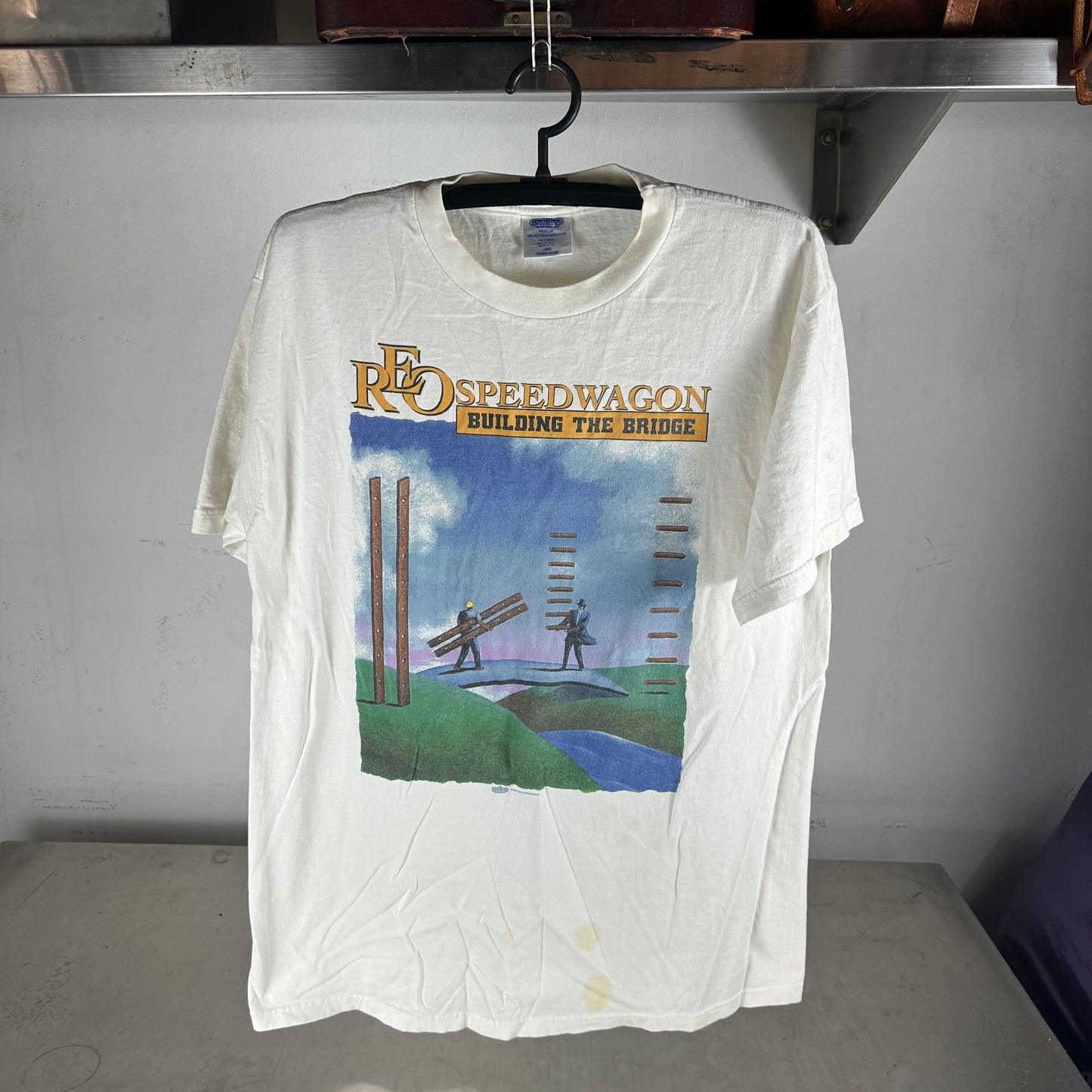 Vintage 1996 REO Speedwagon Building The Bridge T-shirt