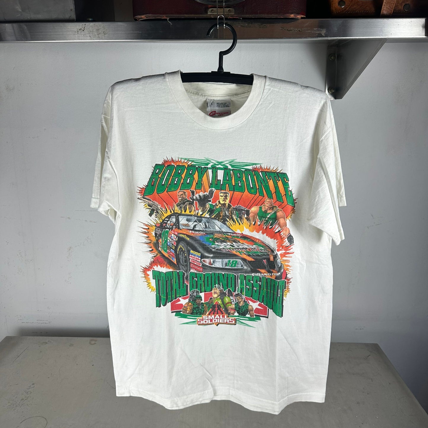 Vintage 1998 Small Soldiers Bobby Labonte Nascar Double Sided Graphic T-shirt