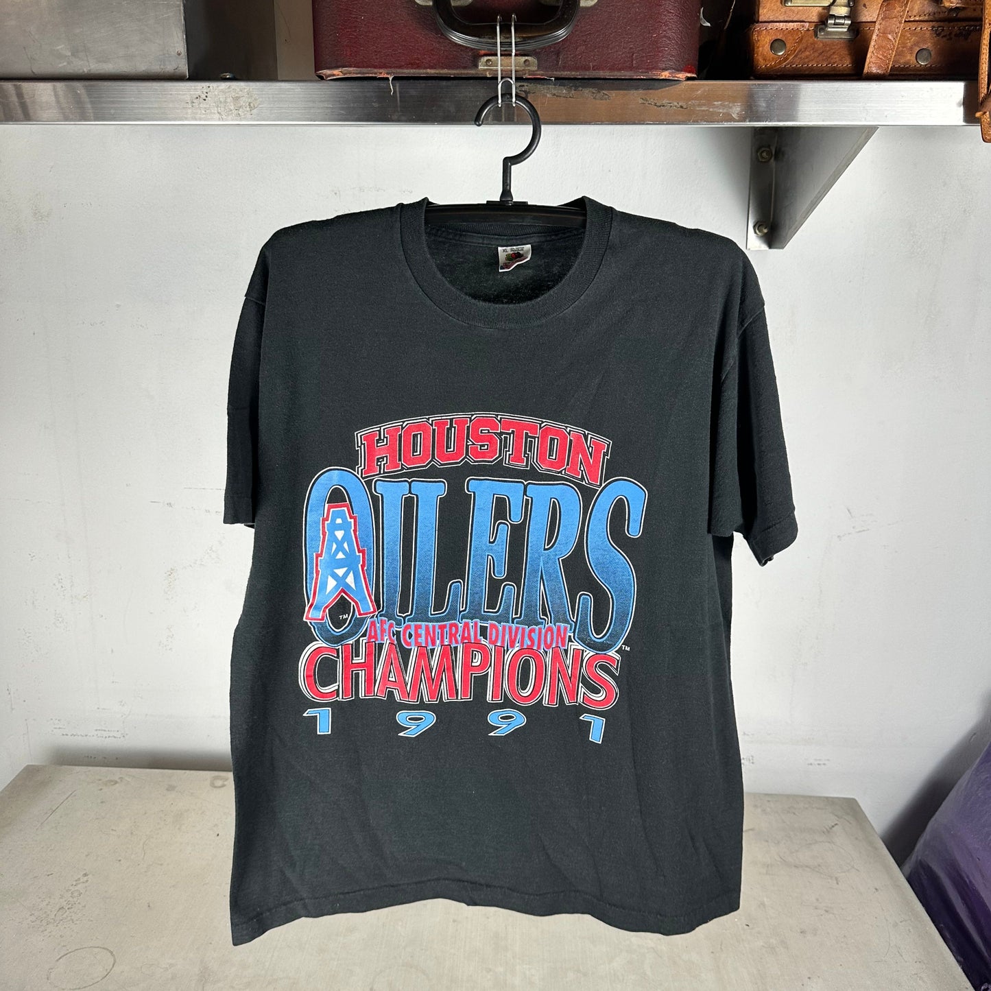 Vintage 1991 Houston Oilers NFL AFC Champions Graphic T-shirt