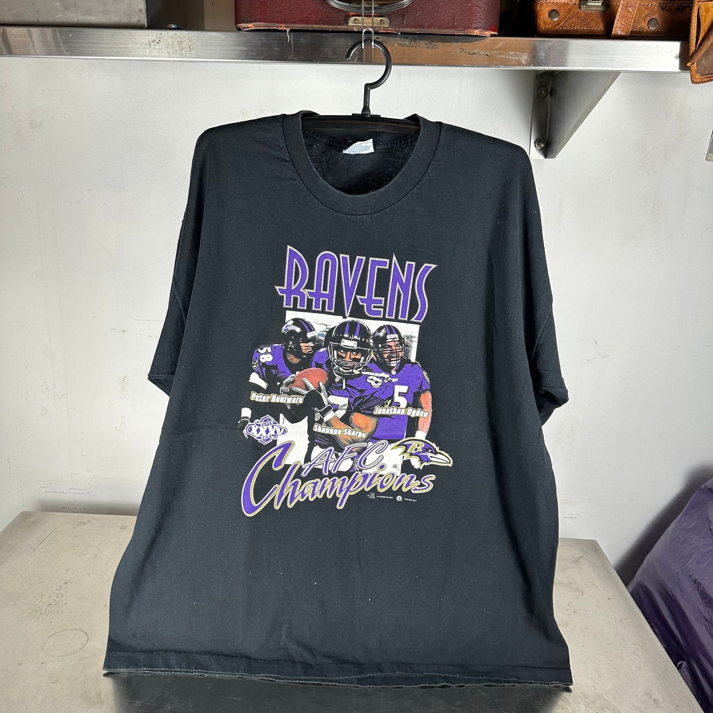 Vintage 2001 Baltimore Ravens NFL AFC Champions Graphic 3XL T-shirt