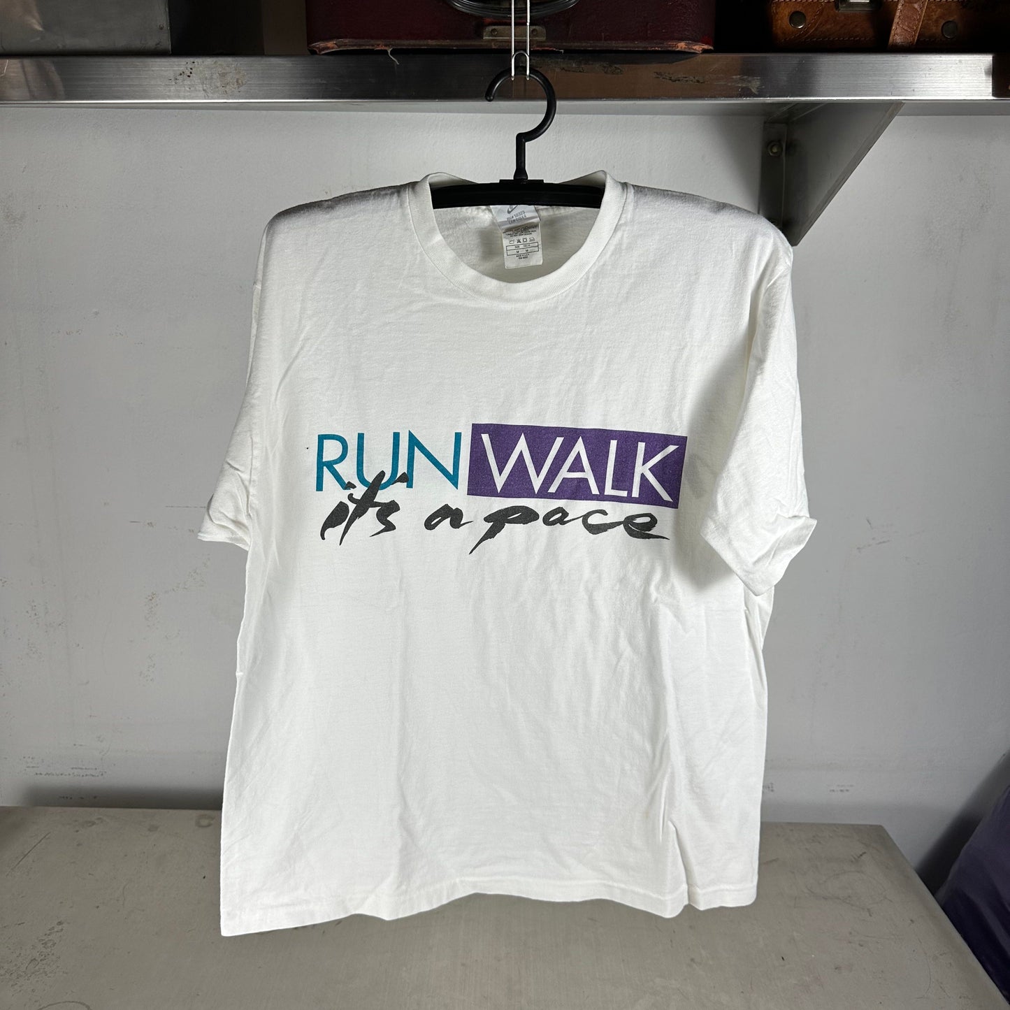 Vintage Nike 90s Run Walk It's A Pace Not A Race Graphic T-shirt