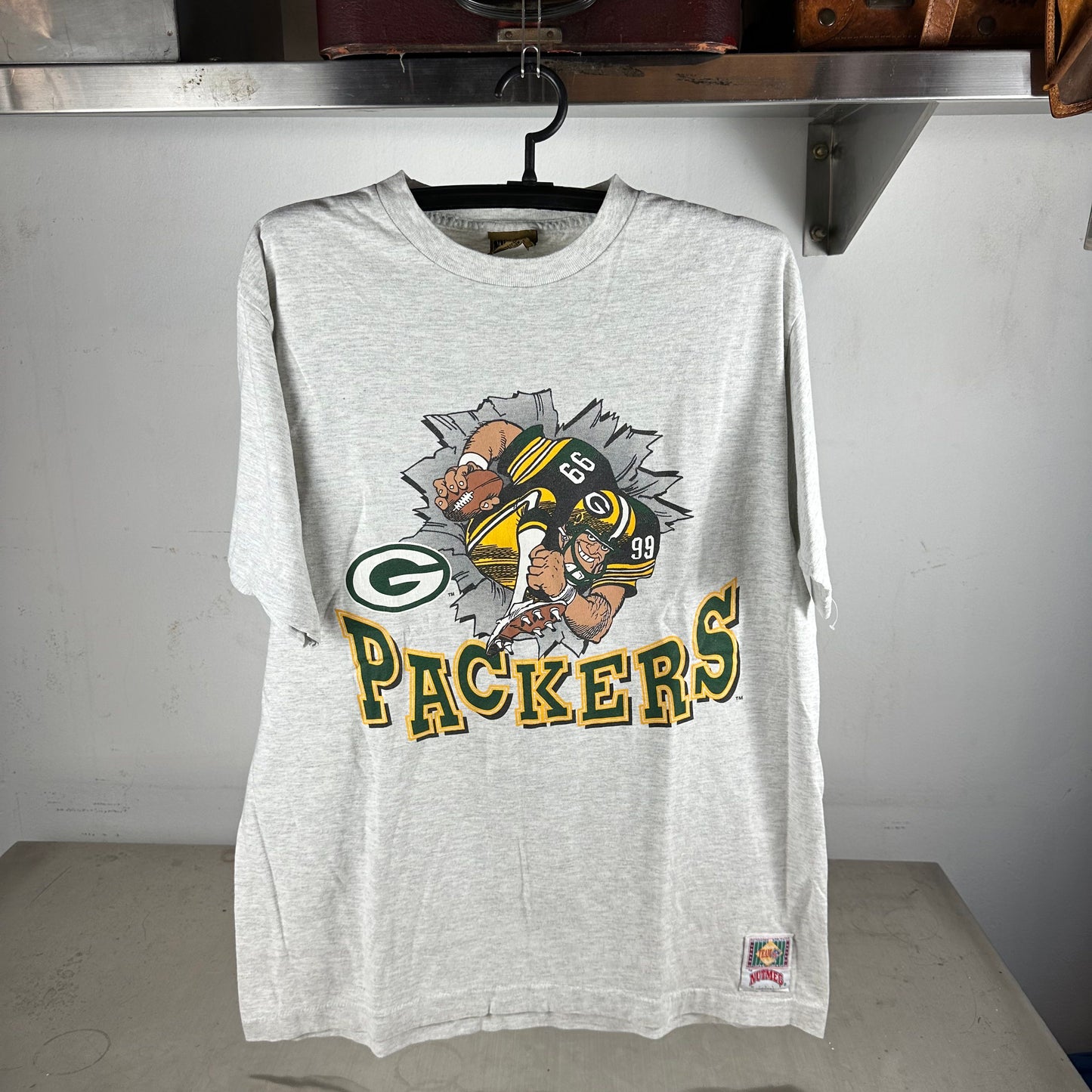 Vintage 1993 Green Bay Packers NFL Breakthrough Double Sided Nutmeg T-shirt