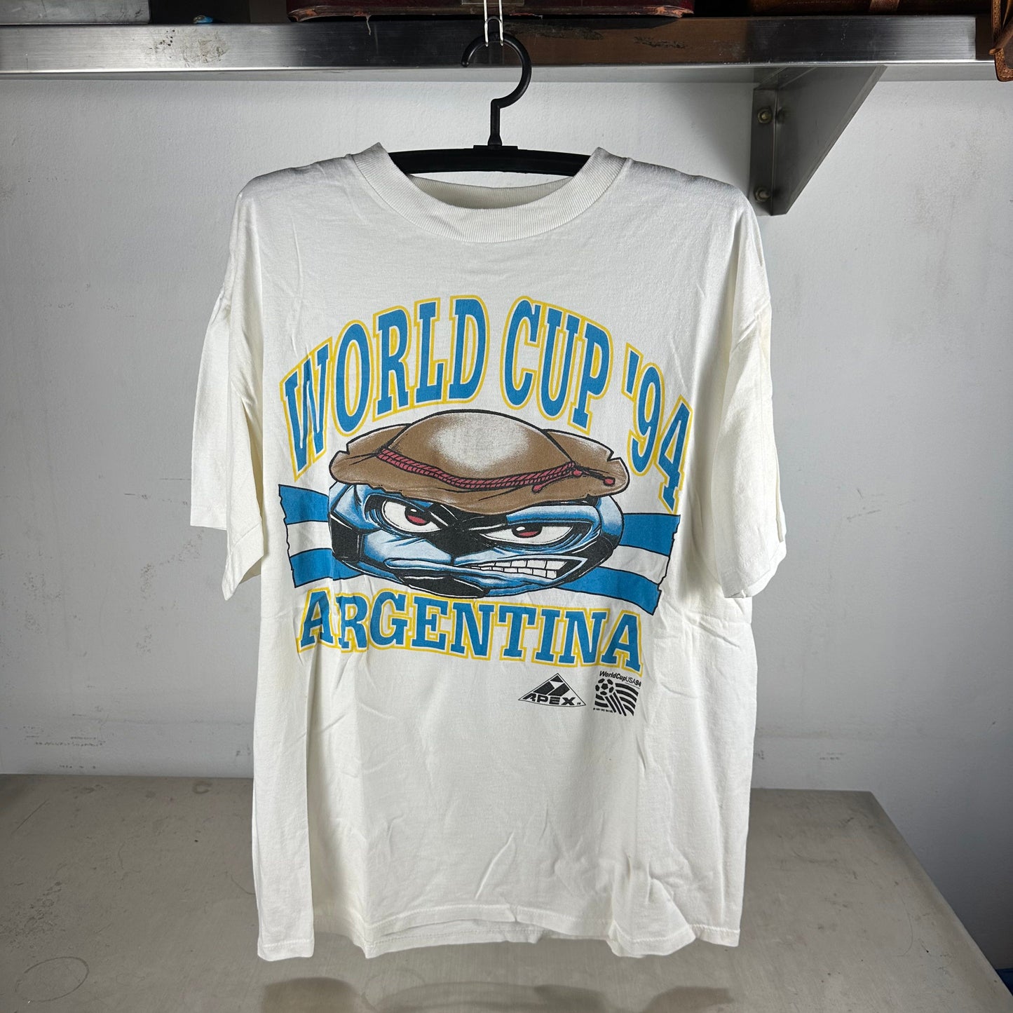 Vintage Argentina 1994 USA Soccer World Cup Graphic Single Stitch T-shirt