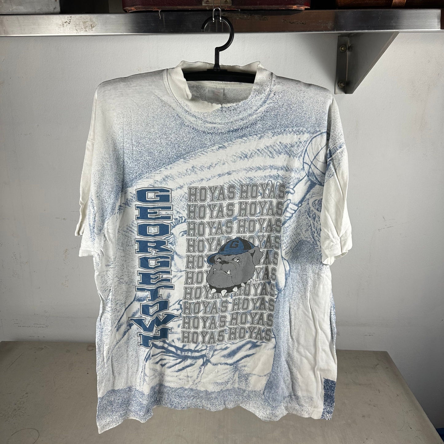 Vintage 90s Georgetown Hoyas Basketball NCAA All Over Print AOP T-shirt