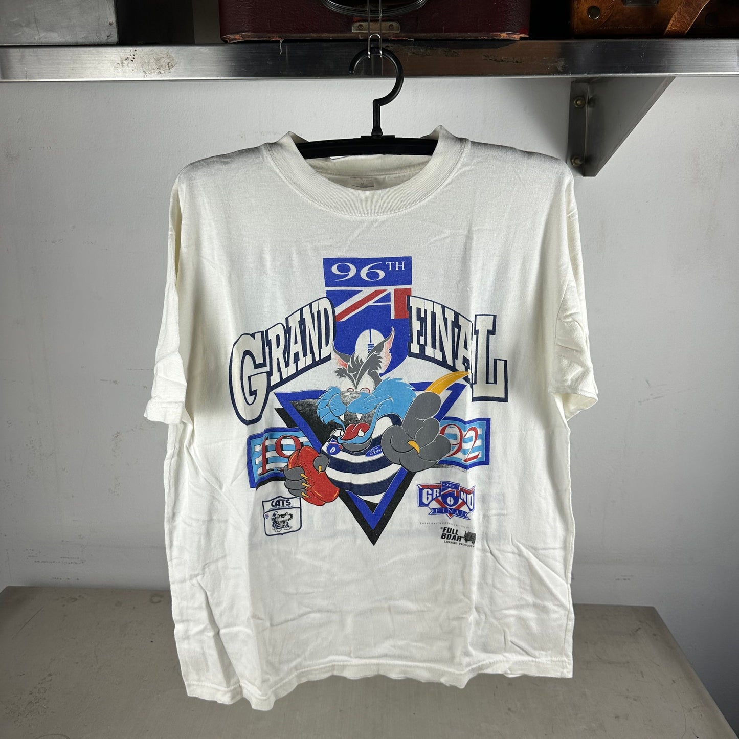 Vintage 1992 Geelong Cats Cat Attack AFL Grand Final Graphic T-shirt
