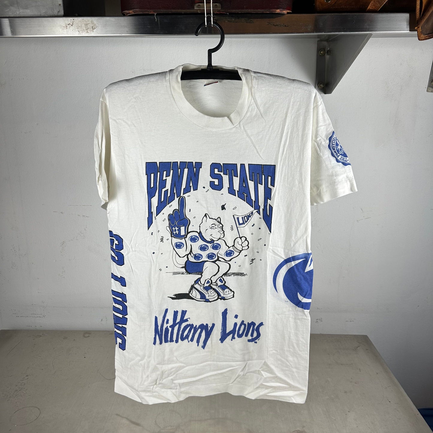 Vintage 90s Penn State Nittany Lions NCAA AOP Wraparound Single Stitch T-shirt