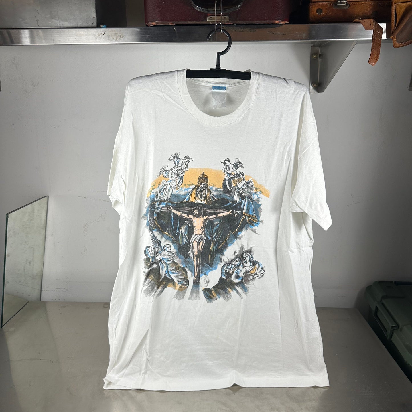 Vintage 90s Jesus Christ Cross Graphic Single Stitch T-shirt