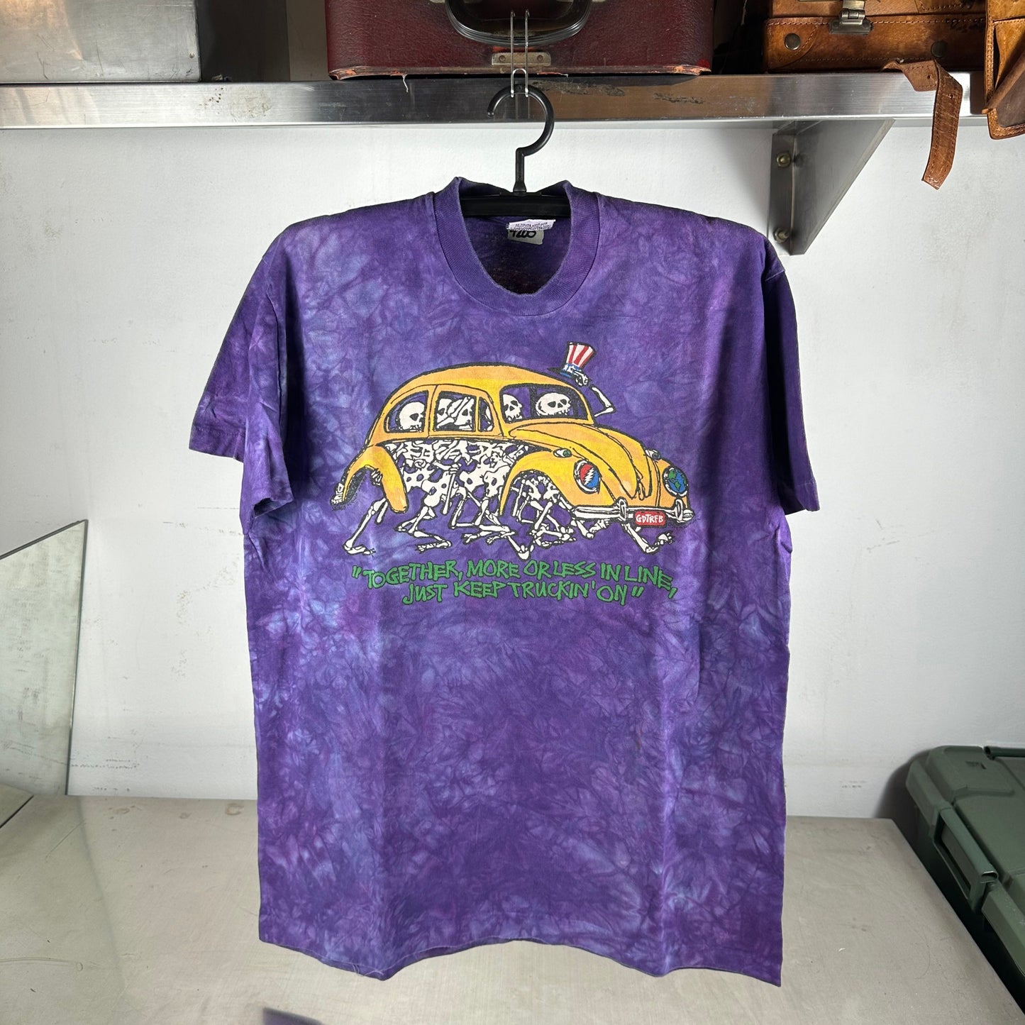 Vintage 90s Grateful Dead Just Keep Truckin On Liquid Blue Single Stitch T-shirt