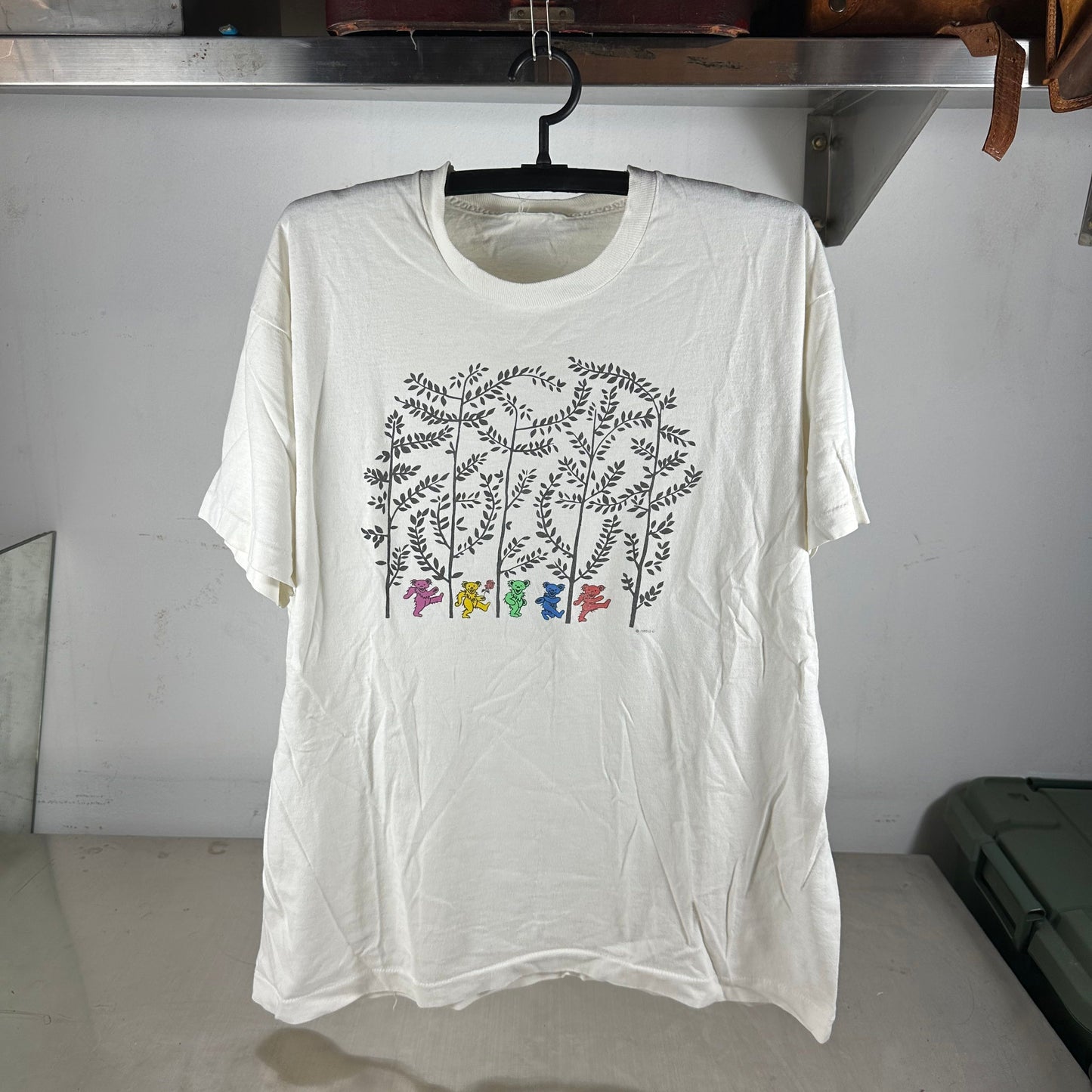 Vintage 1985 Grateful Dead Bear Graphic Rock Band Single Stitch T-shirt