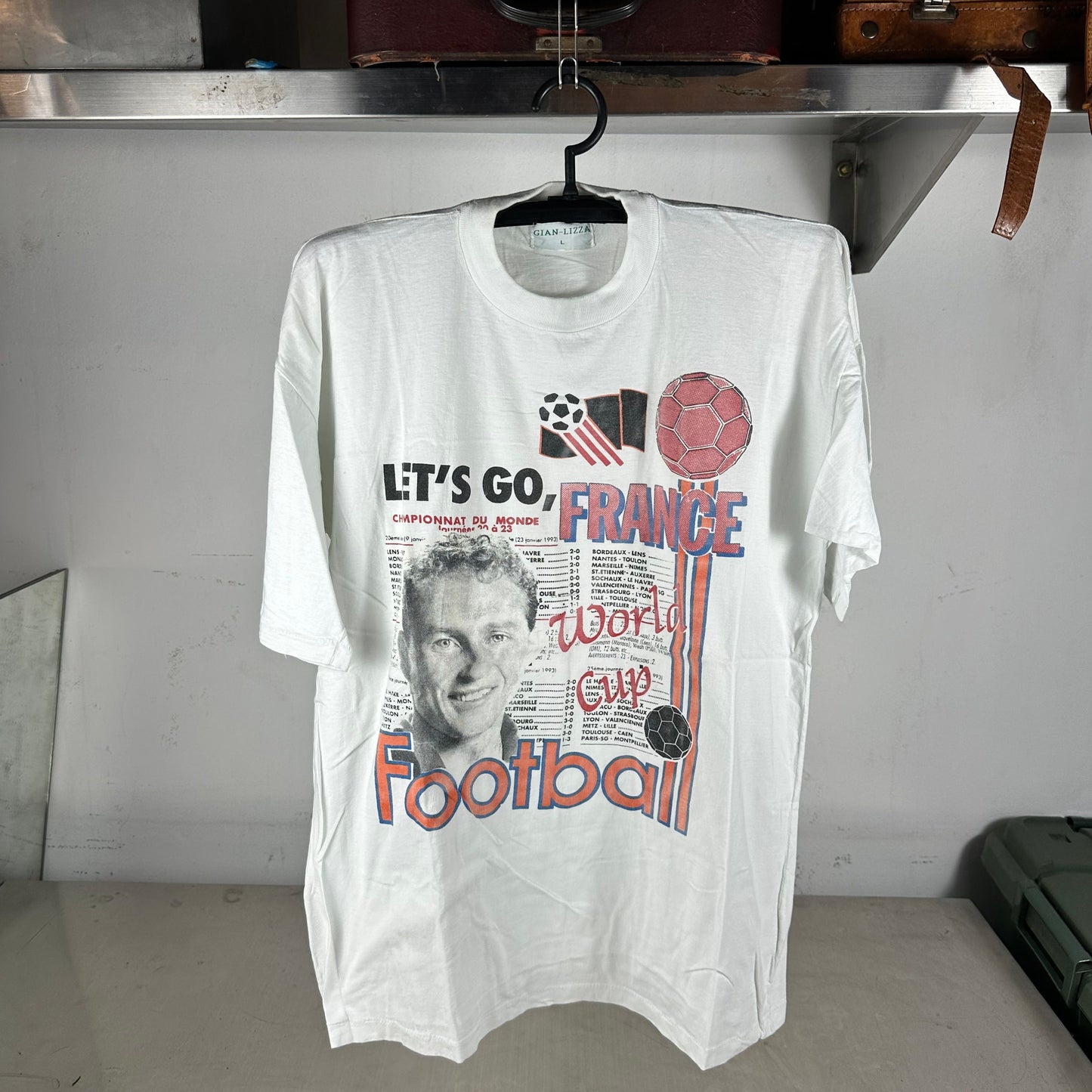 Vintage 90s Let's Go France Football Soccer World Cup Single Stitch T-shirt