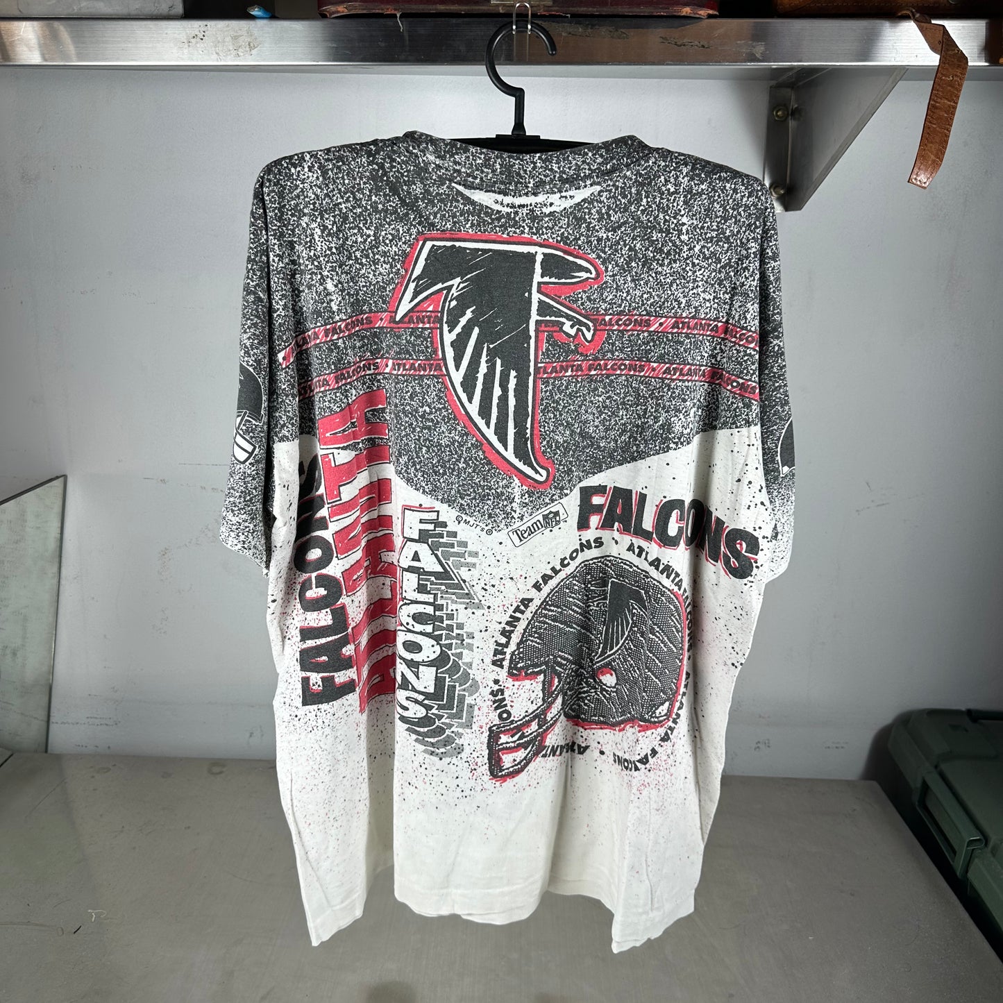 Vintage 90s Atlanta Falcons Football NFL AOP Single Stitch T-Shirt