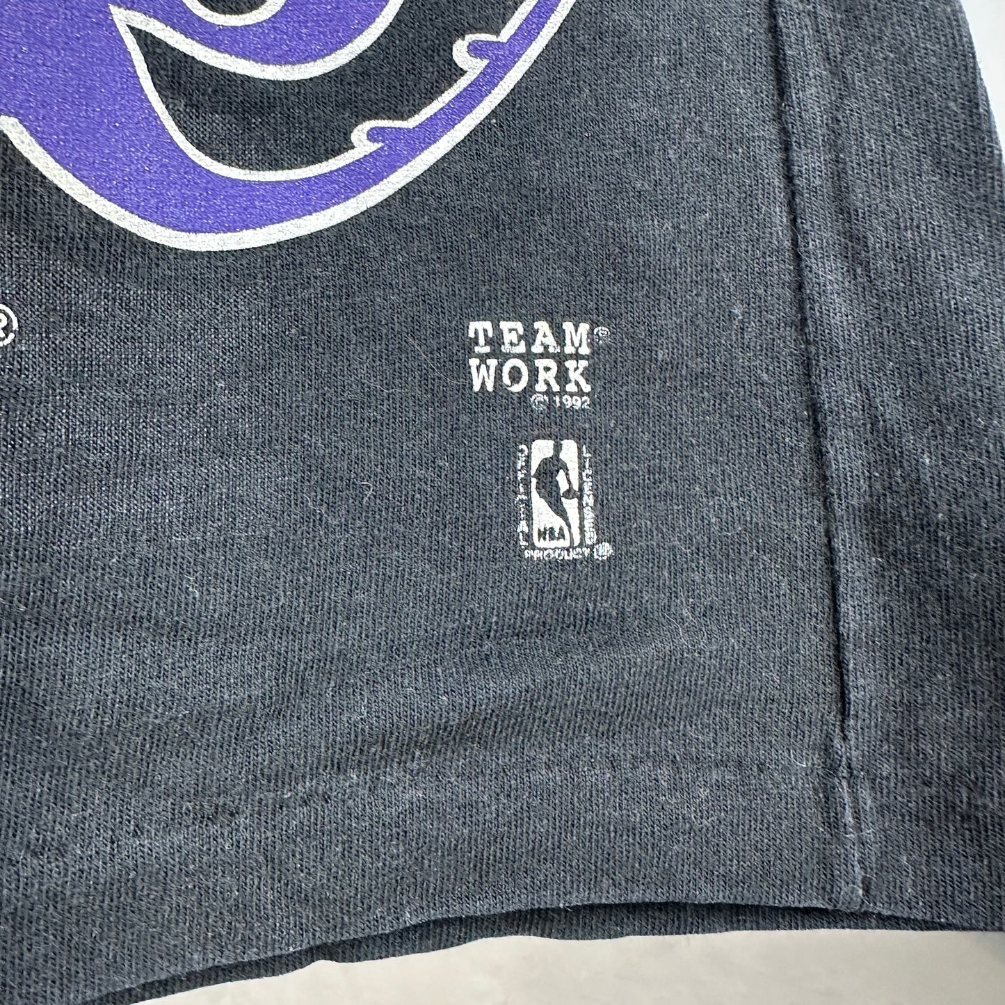 Vintage 1992 Los Angeles Lakers NBA Double Sided AOP Single Stitch T-Shirt