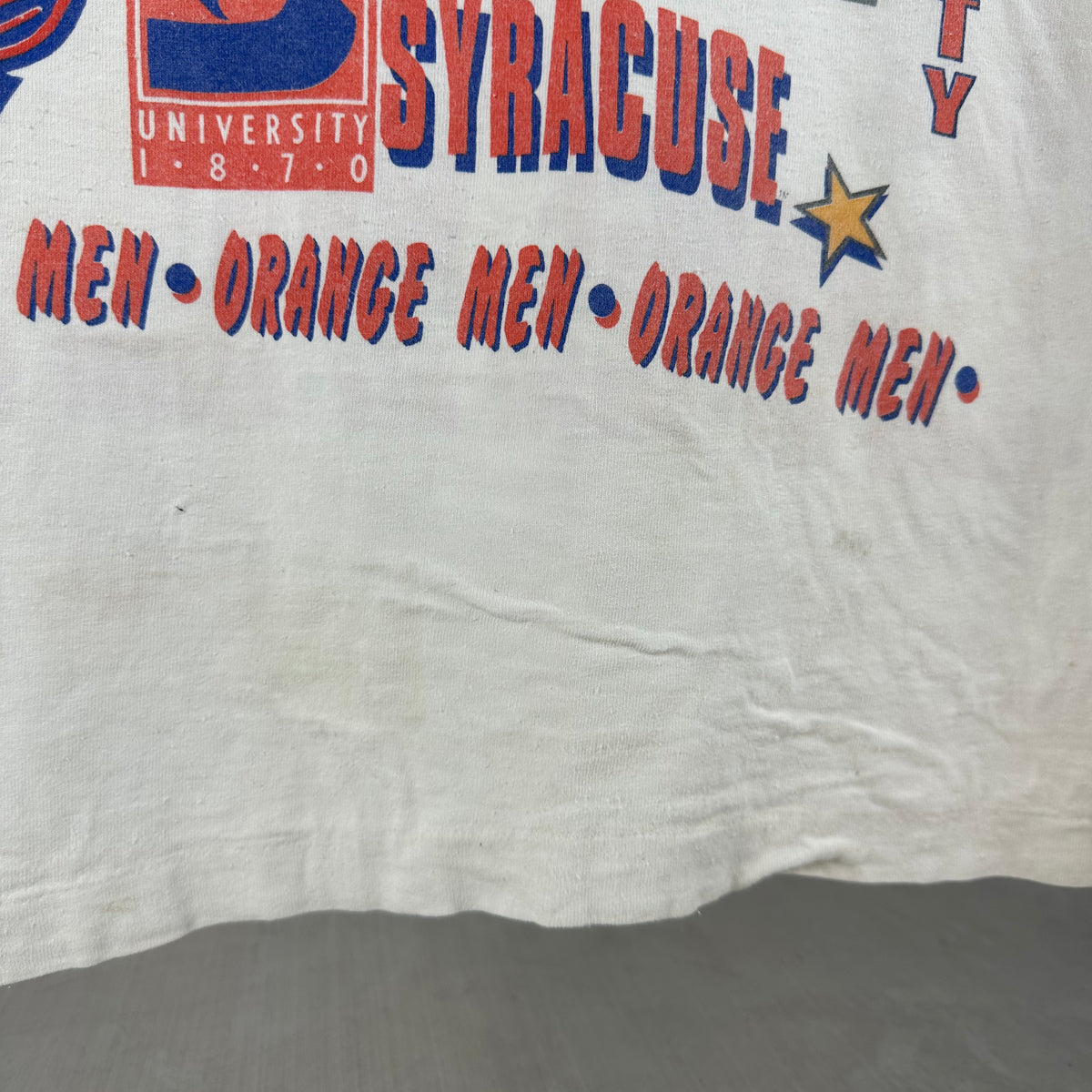 Vintage 90s Syracuse Orange Men Basketball NCAA Salem Sportswear AOP T-Shirt