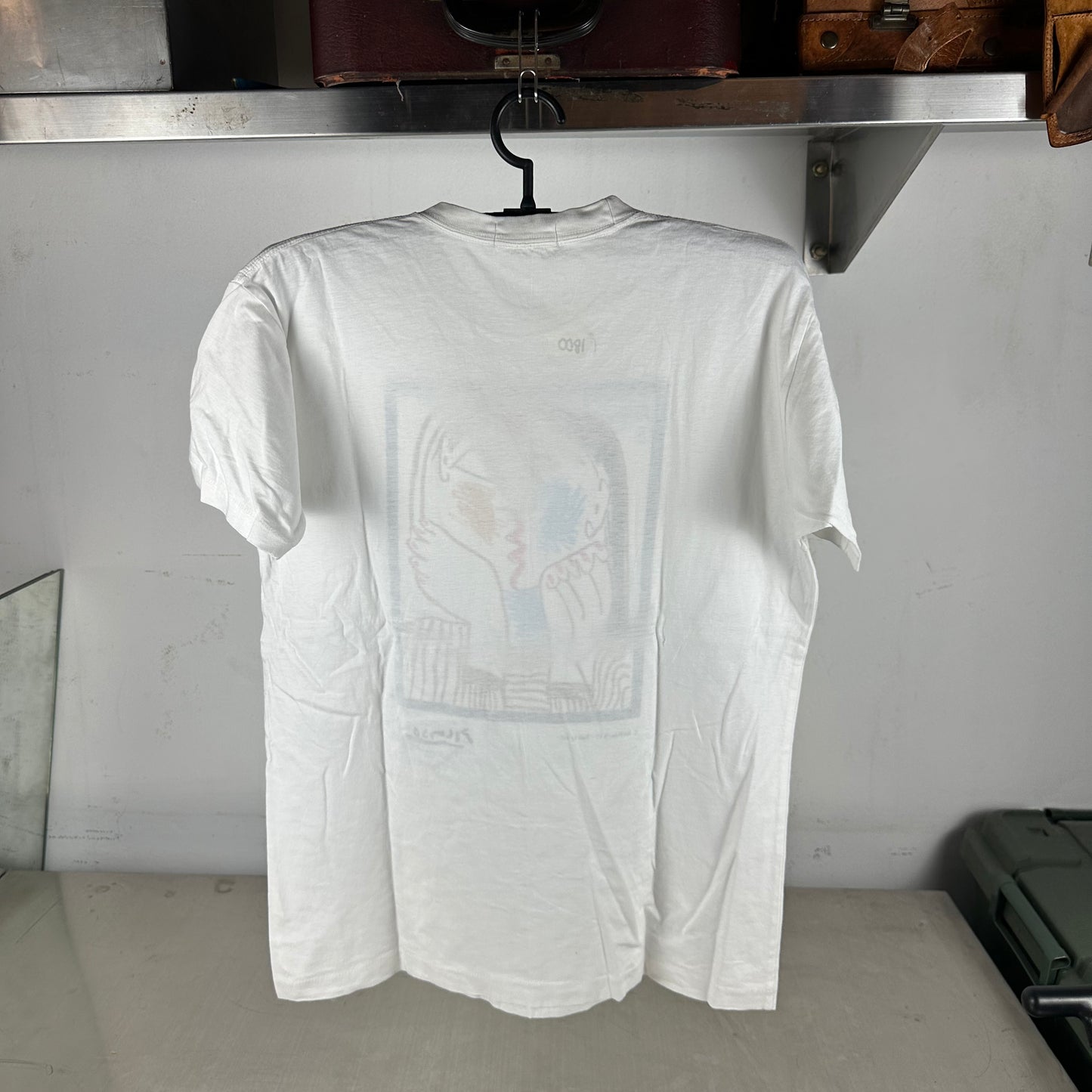 Vintage 90s Pablo PicassoTete Appuyee sur les Mains II Artwork Single Stitch T-Shirt